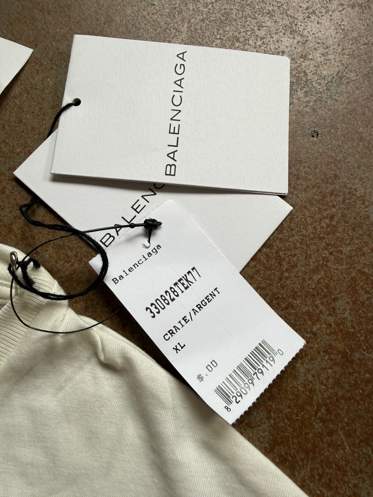 Balenciaga Balenciaga FW13 Silver Tape Logo Tee White XL Size US XL / EU 56 / 4 - 8 Thumbnail