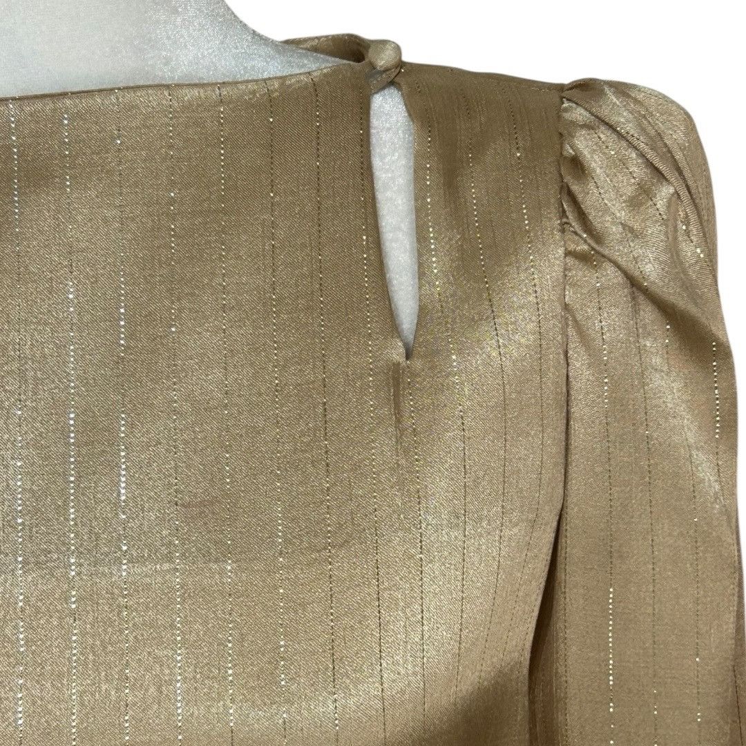 Other Vintage ILGWU Gold Metallic Long-Sleeve Dress - Size 9 Size M / US 6-8 / IT 42-44 - 4 Thumbnail