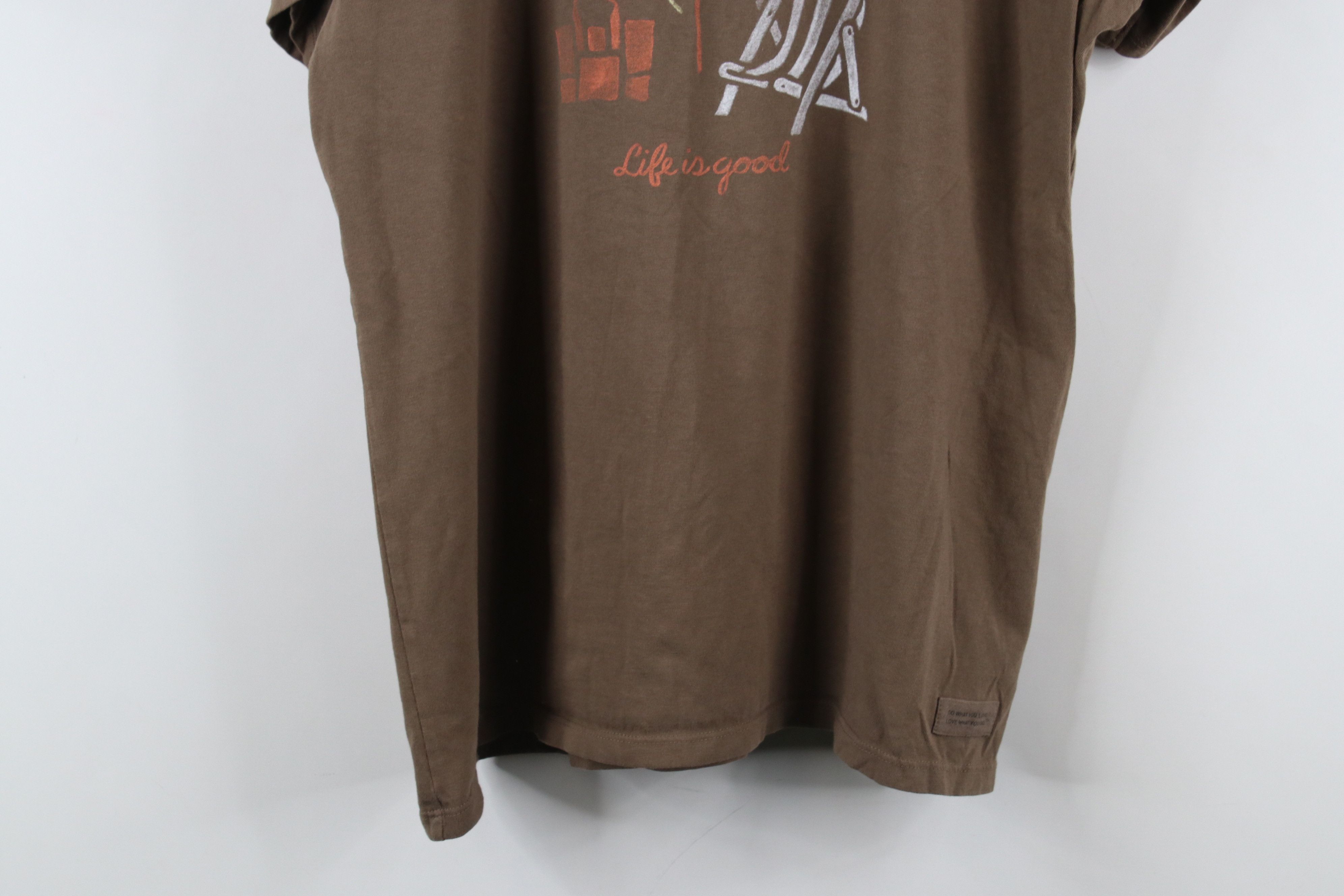 Life is Good × Vintage Life Is Good Spell Out Beach Sun Short Sleeve T-Shirt Brown Size XL / US 12-14 / IT 48-50 - 3 Thumbnail