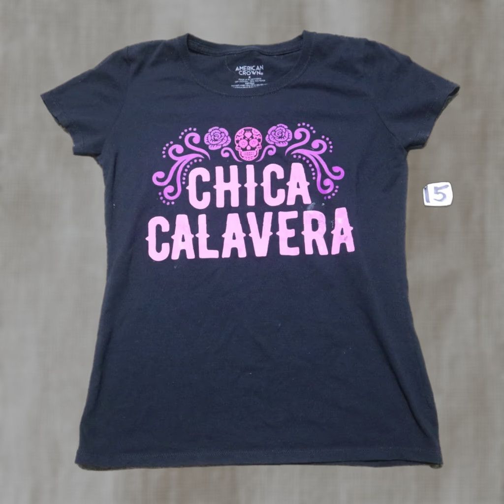 Sugar VINTAGE Chica Calavera Sugar Skull Graphic T Shirt Black White Adult Womens Size S Small Size S / US 4 / IT 40 - 1 Thumbnail