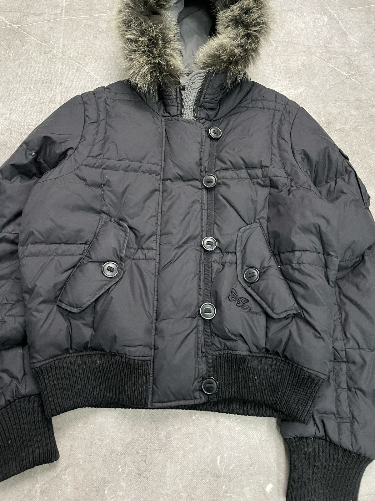 Le Grande Bleu (L.G.B.) Gothic if six was nine Black Bomber Jacket puffer Fur Hood Size US M / EU 48-50 / 2 - 5 Thumbnail