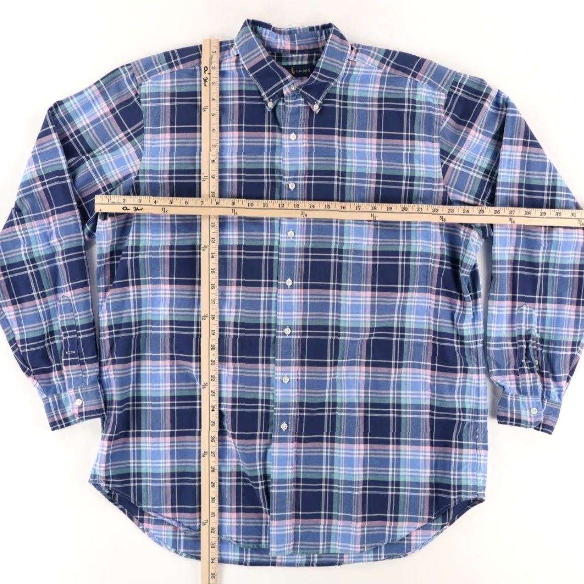 Ralph Lauren Ralph Lauren Shirt Oxford Cotton Plaid Long Sleeve Button Down Blue XLT Men’s Size US XL / EU 56 / 4 - 3 Thumbnail