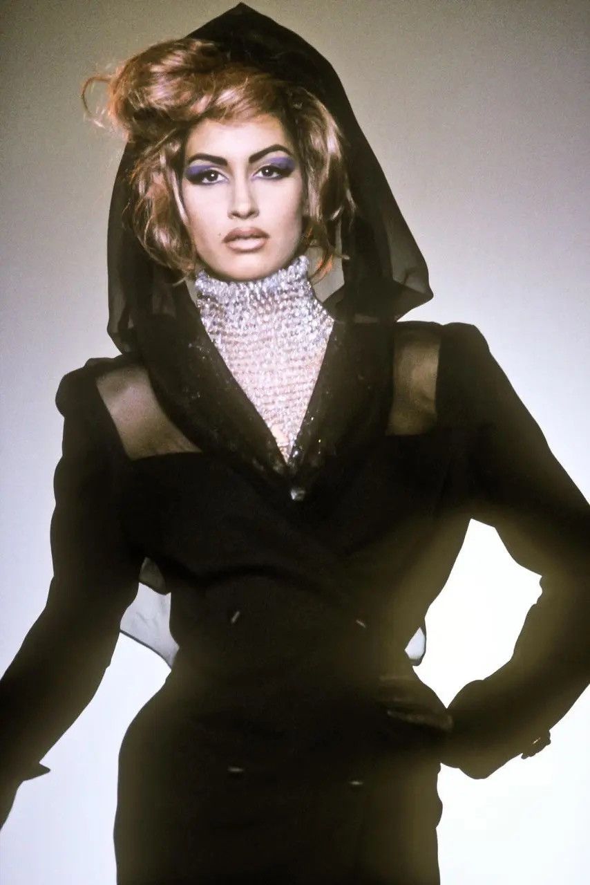 Thierry Mugler RARE F/W 1991 Thierry Mugler hodded mesh dress Size S / US 4 / IT 40 - 4 Thumbnail