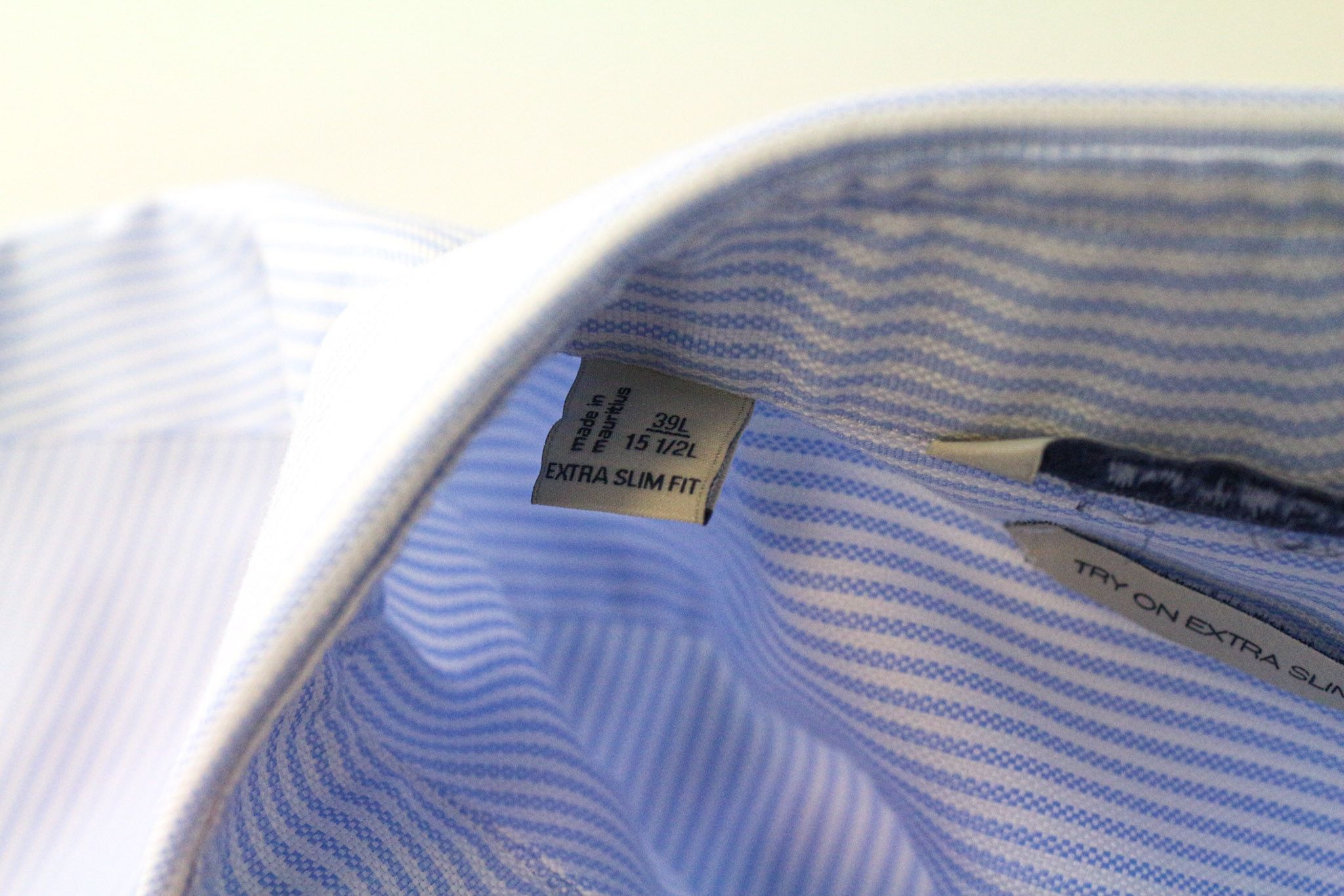 Suitsupply 39L/15 1/2L Blue Cotton Extra Slim Striped Shirt 76430 Size 40L - 5 Thumbnail