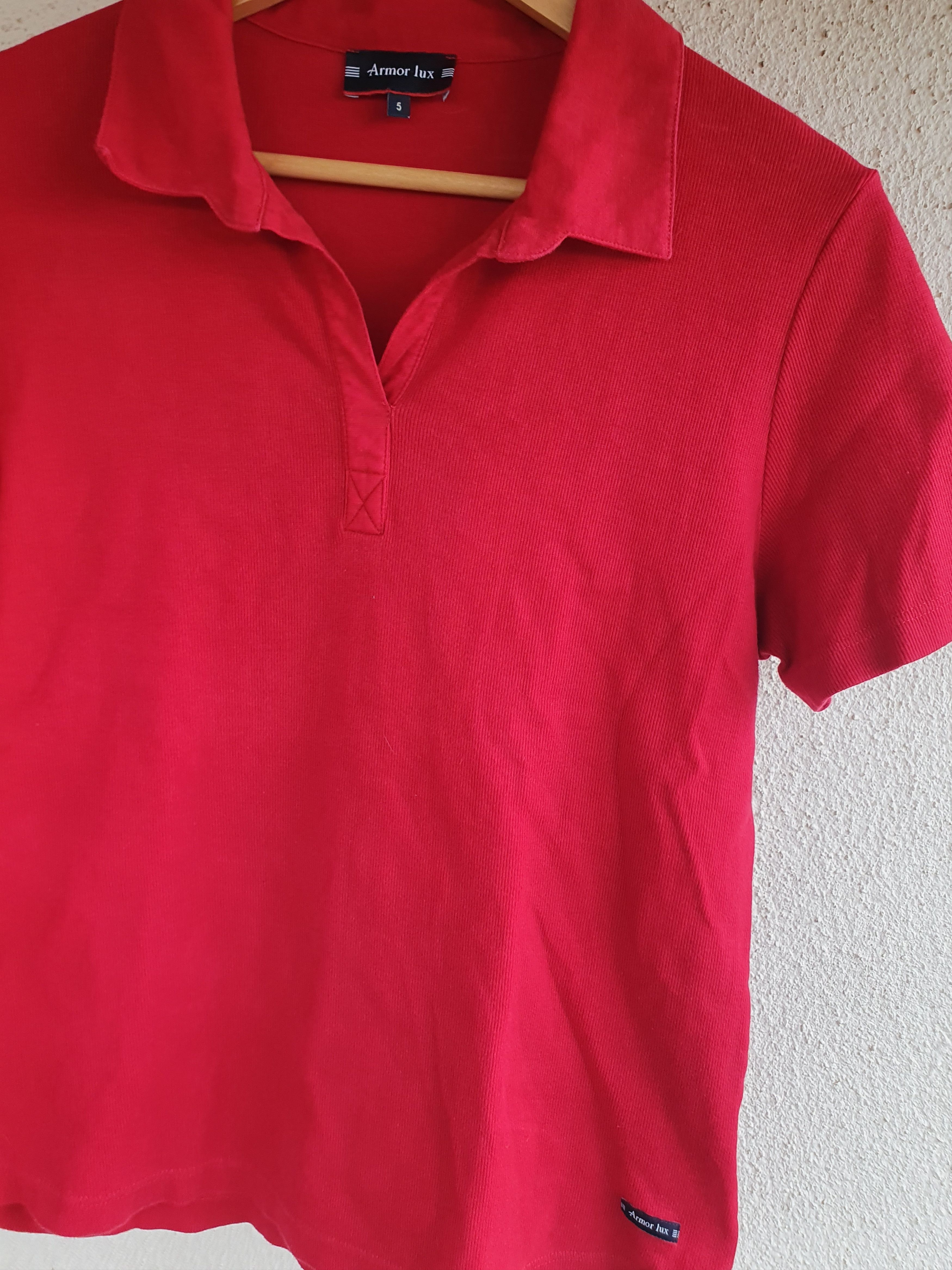 Armor-Lux Armor Lux Red Polo t-shirt sz 5/M Size XS / US 0-2 / IT 36-38 - 3 Thumbnail