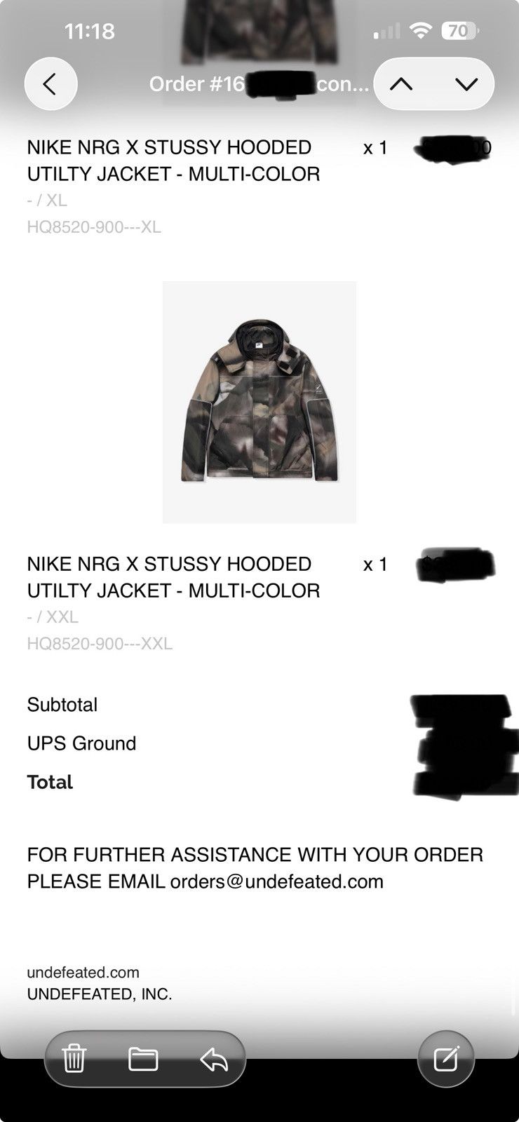Nike × Stussy Stussy x Nike Primaloft Hooded Utility Jacket 2XL Size US XXL / EU 58 / 5 - 6 Thumbnail