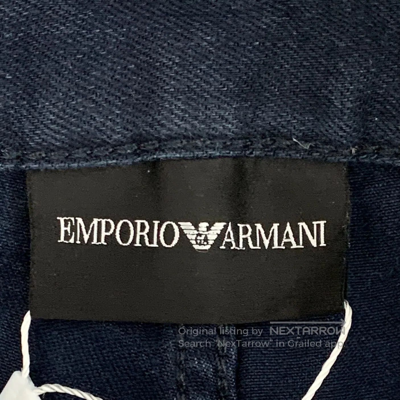 Armani Armani Dark Blue Cotton Denim Trousers| Size US 29 - 7 Thumbnail