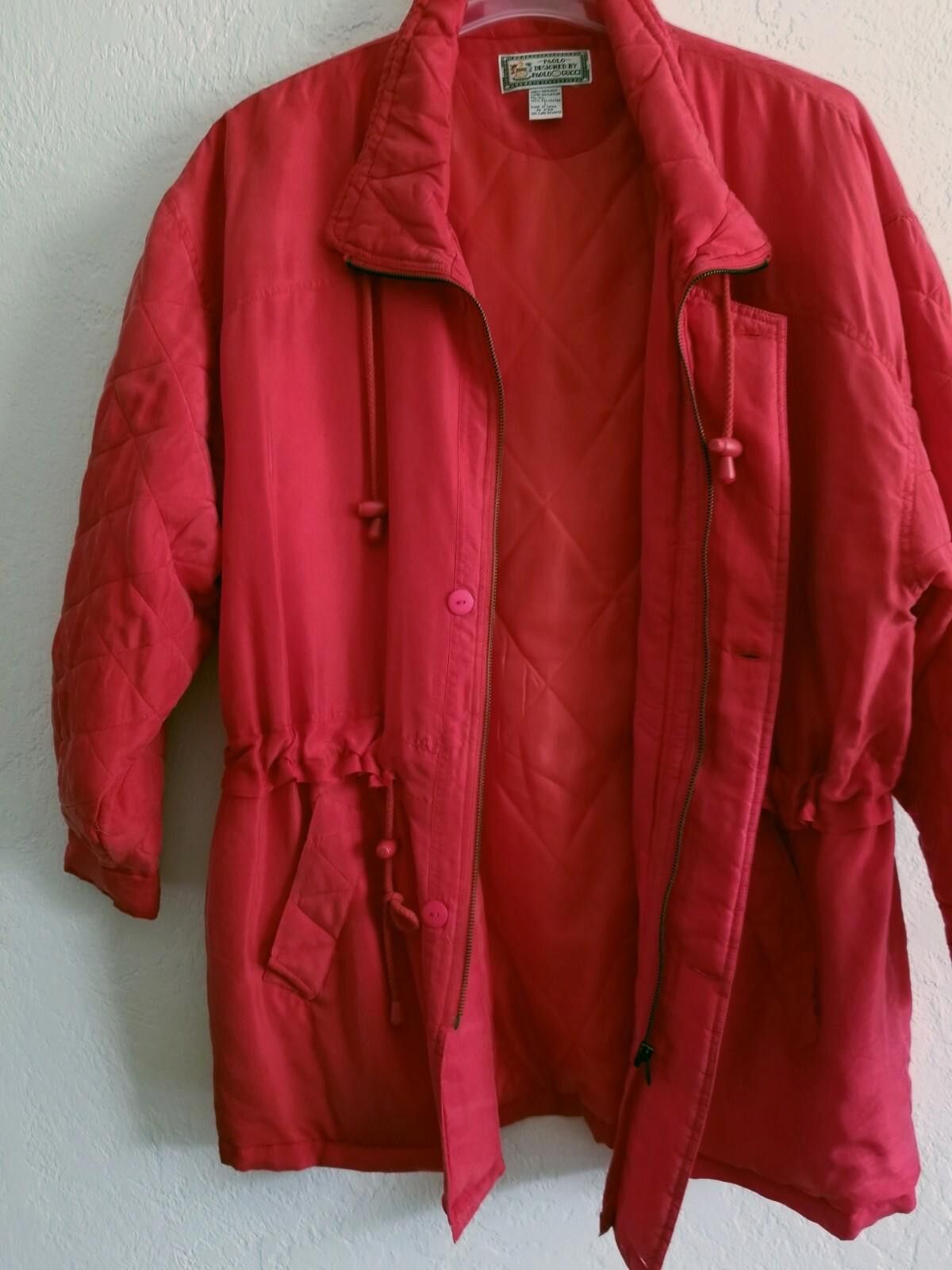 Paolo Gucci Vtg Gucci Silk Jacket Womens Oversized 1980s Collectible Red Size L / US 10 / IT 46 - 6 Thumbnail