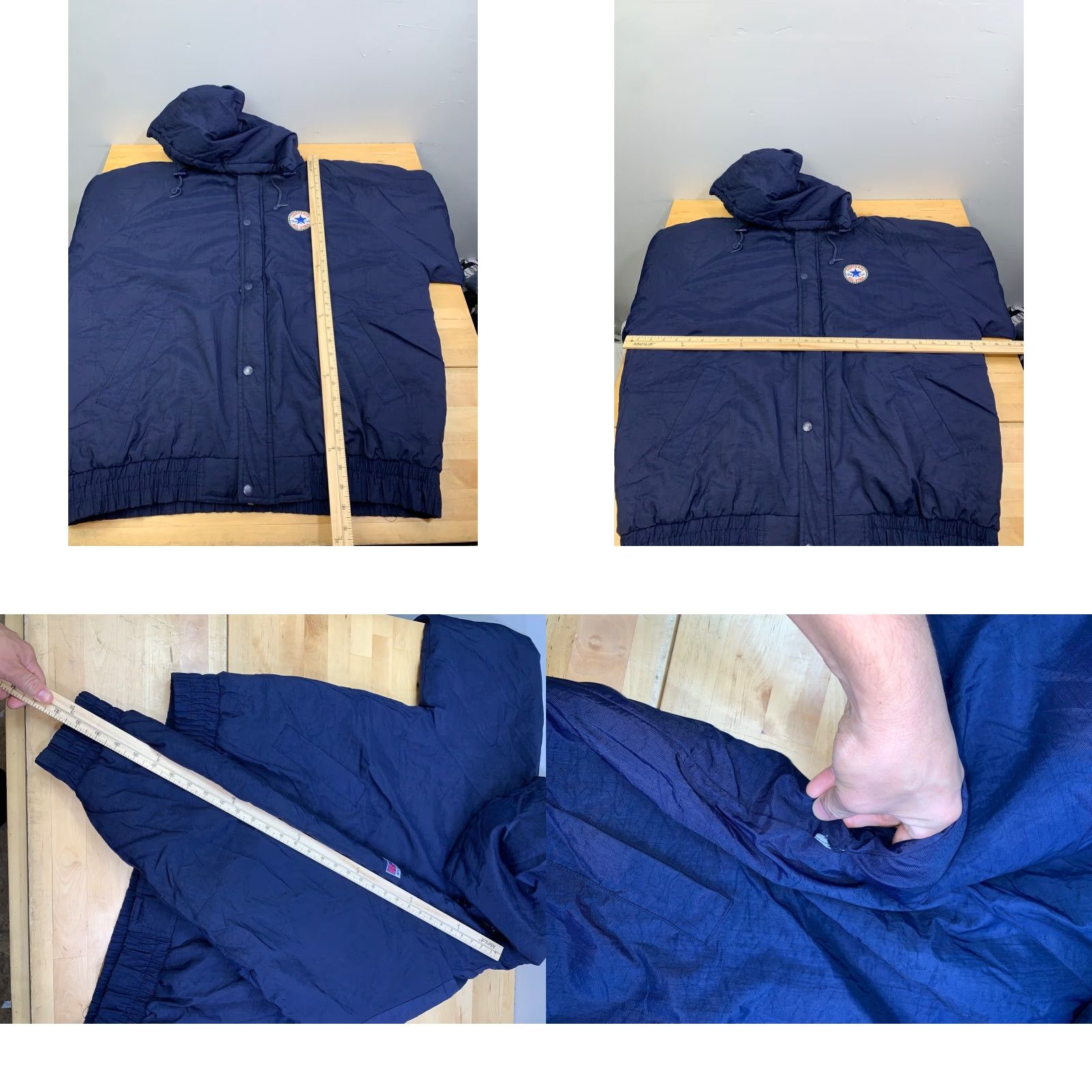 Converse VINTAGE Converse All Star Puffer Jacket Mens 3XL Blue Removable Hood Zip Jacket 90s Retro Size US XXL / EU 58 / 5 - 8 Thumbnail