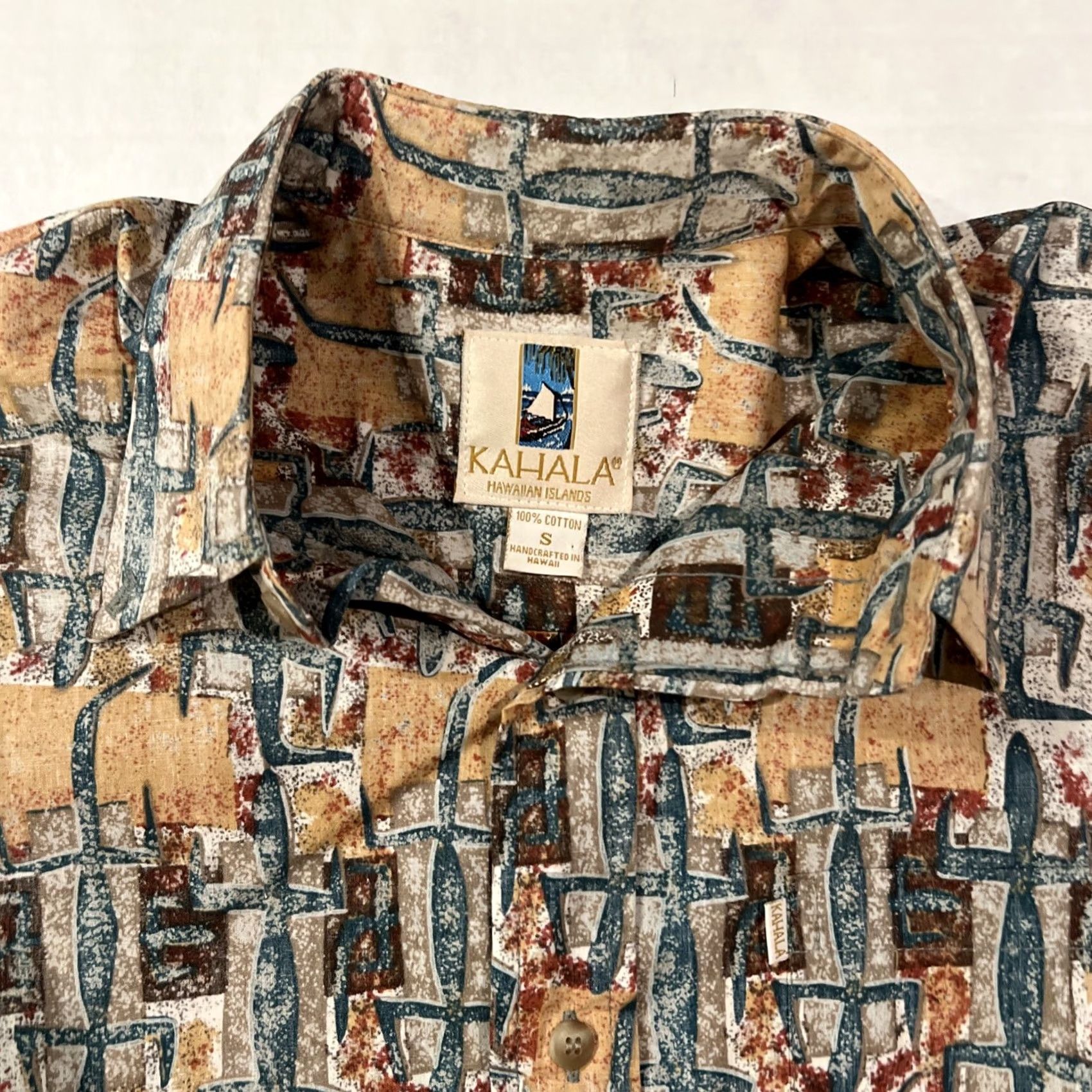 ALOHAS Kahala Hawaiian Shirt Button-Up Short Sleeve Pocket Surfer Pattern Blue Small Regular Men’s Size US S / EU 44-46 / 1 - 2 Thumbnail