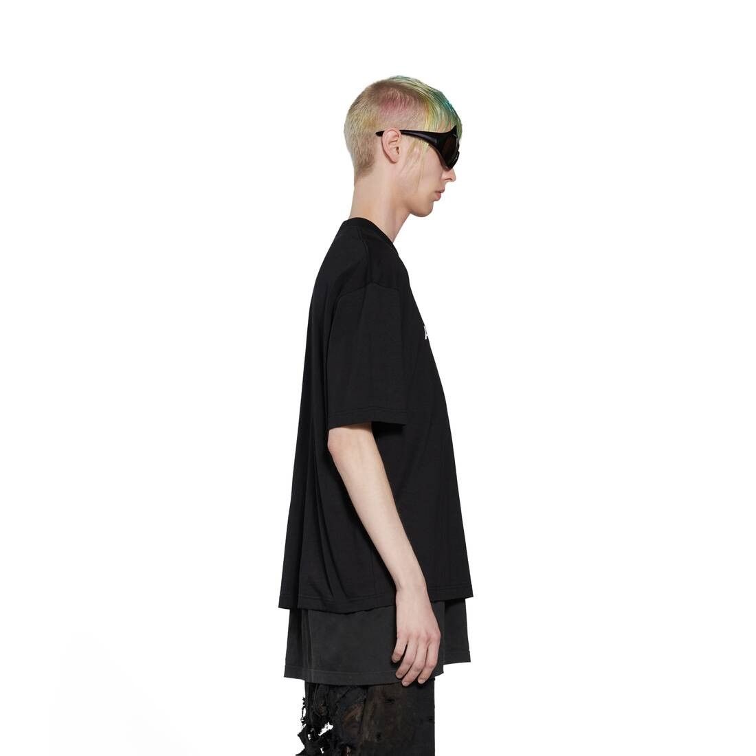 Balenciaga o1w1db11225 Mirror Balenciaga T-Shirt Medium Fit in Black Size US L / EU 52-54 / 3 - 3 Thumbnail