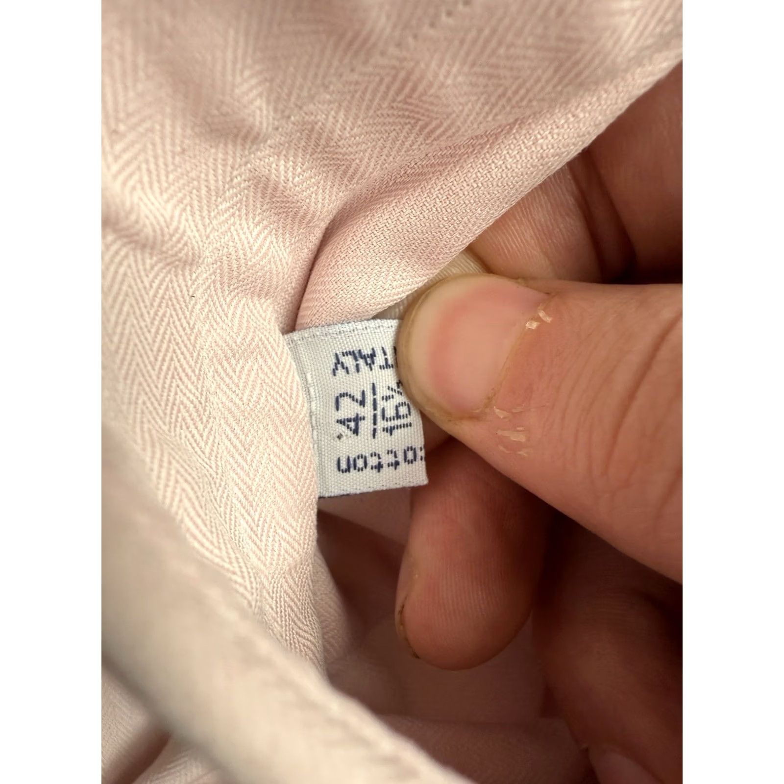 Brioni VINTAGE Brioni Herringbone Pink Dress Shirt Mens 42 16 1/2 100% Cotton Italy FLAW Size 42R - 5 Thumbnail
