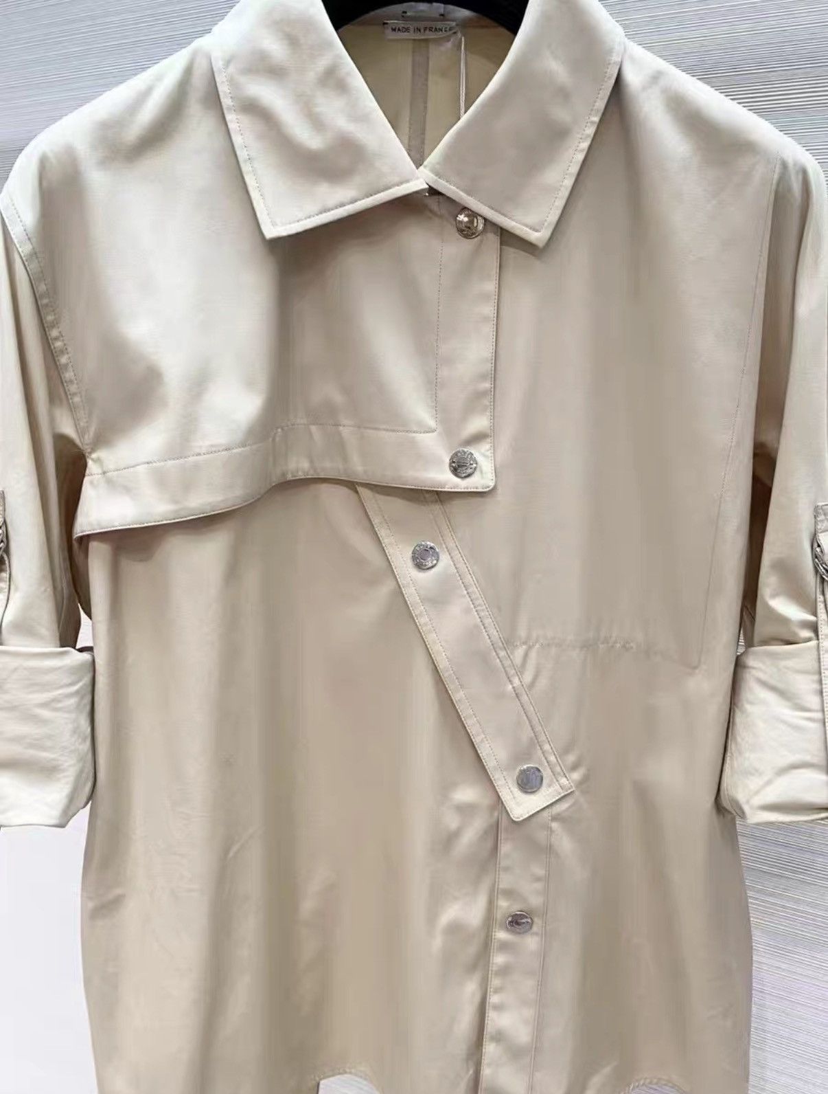 Hermes Hermès Khaki Irregular Long Sleeve Shirt Jacket J33 Size XXS / US 00 / IT 34 - 7 Thumbnail