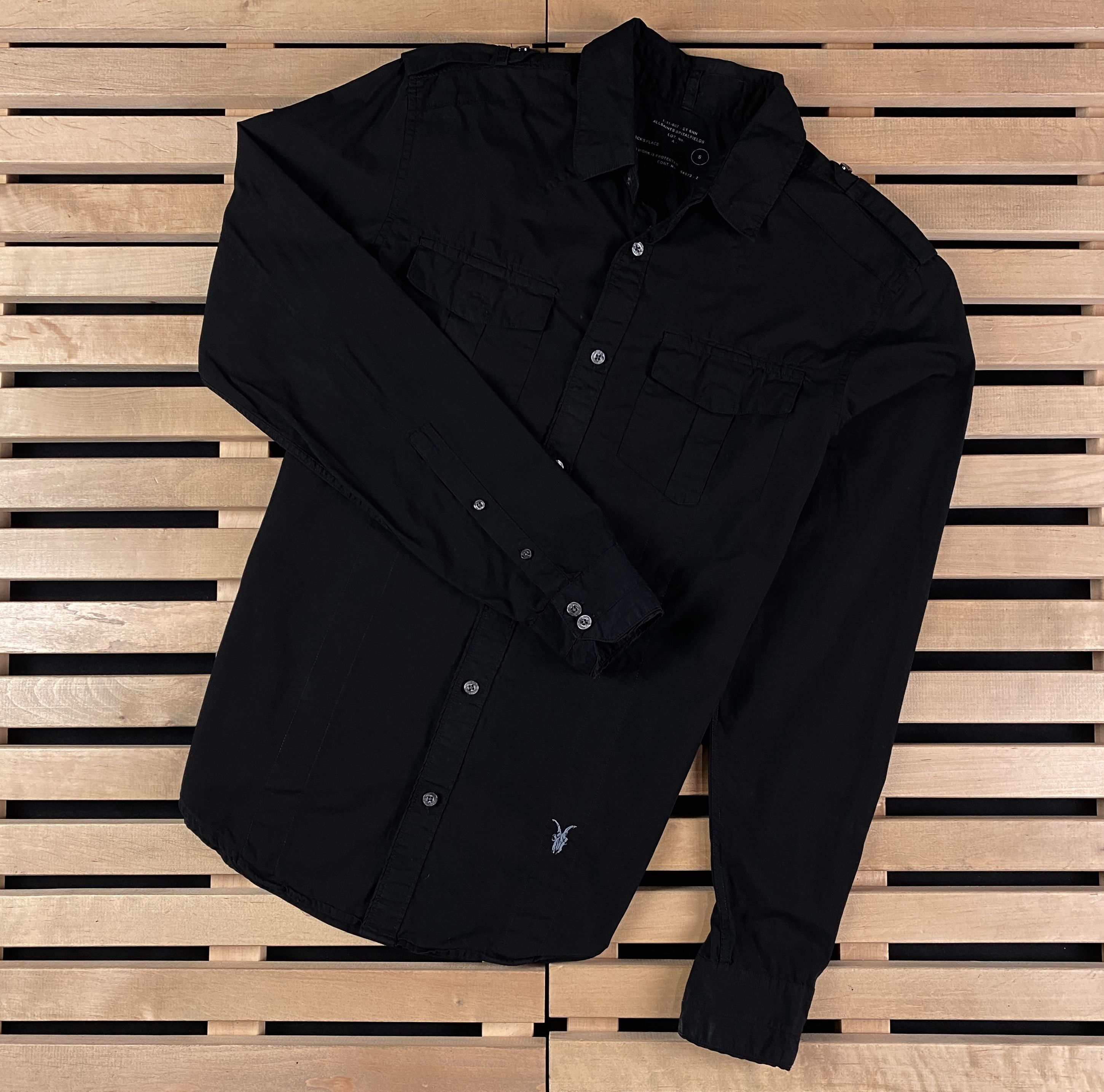 Allsaints Men’s Shirt Long Sleeve Allsaints Size S Black Size US S / EU 44-46 / 1 - 1 Thumbnail