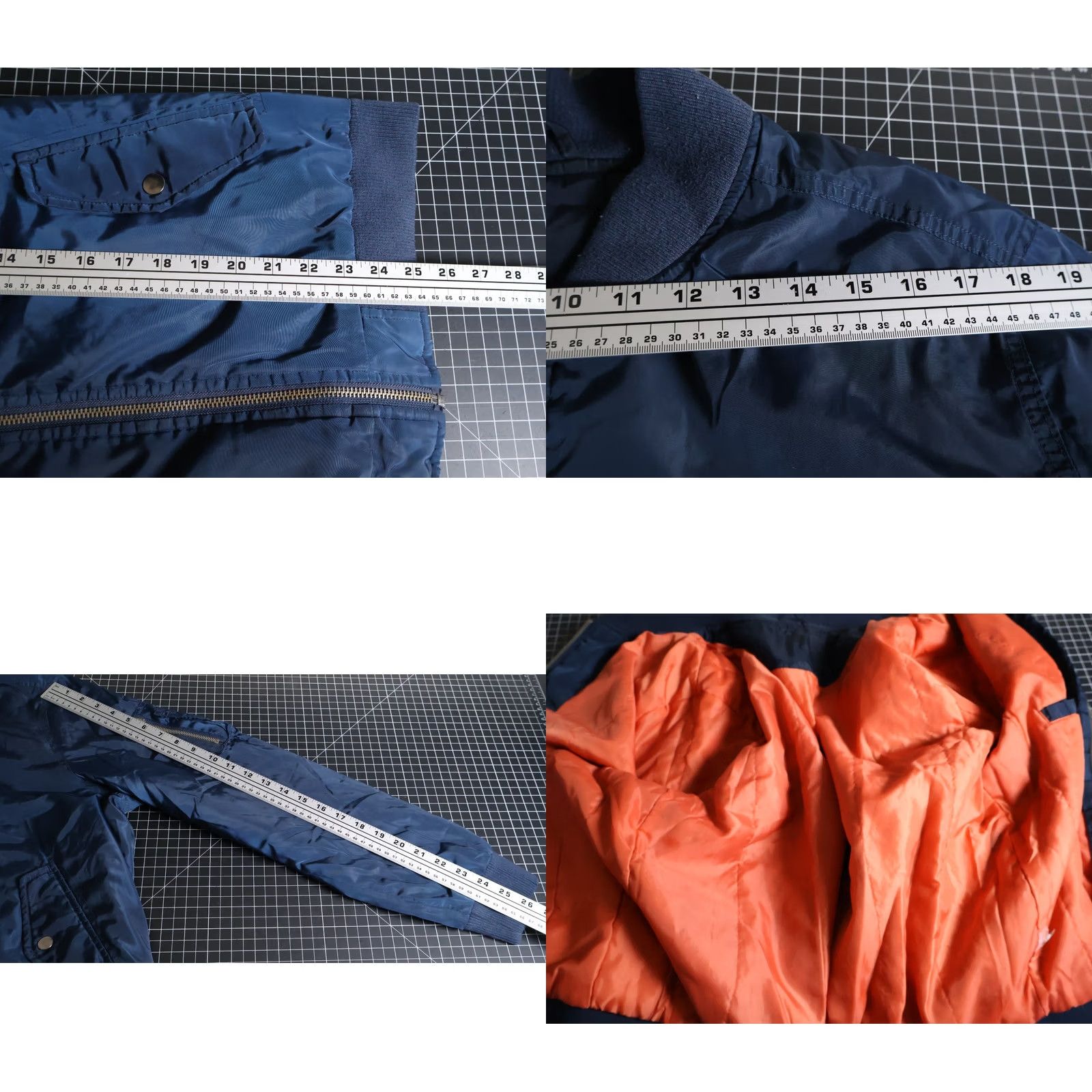 Vintage VINTAGE MA-1 Bomber Jacket Men's Large Dark Blue Orange Insulated Talon Zipper VTG Size US L / EU 52-54 / 3 - 8 Thumbnail