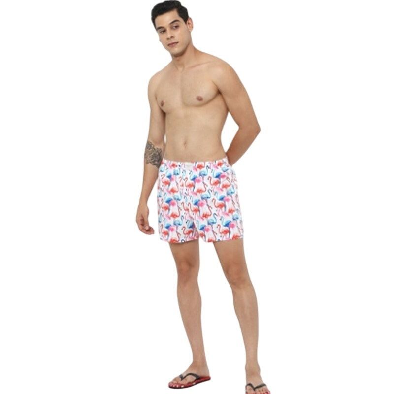 American Eagle Outfitters American Eagle White Flamingos Stretch Boxer Short Medium Size 32 - 1 Thumbnail