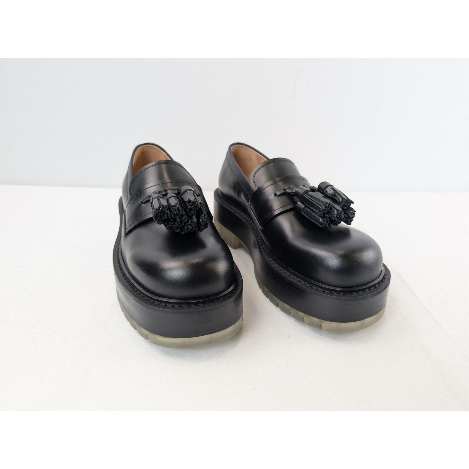 Bottega Veneta o1rshd1 Stilt Tasselled Platform Leather Loafers Boots Black Size US 6.5 / EU 39-40 - 6 Thumbnail