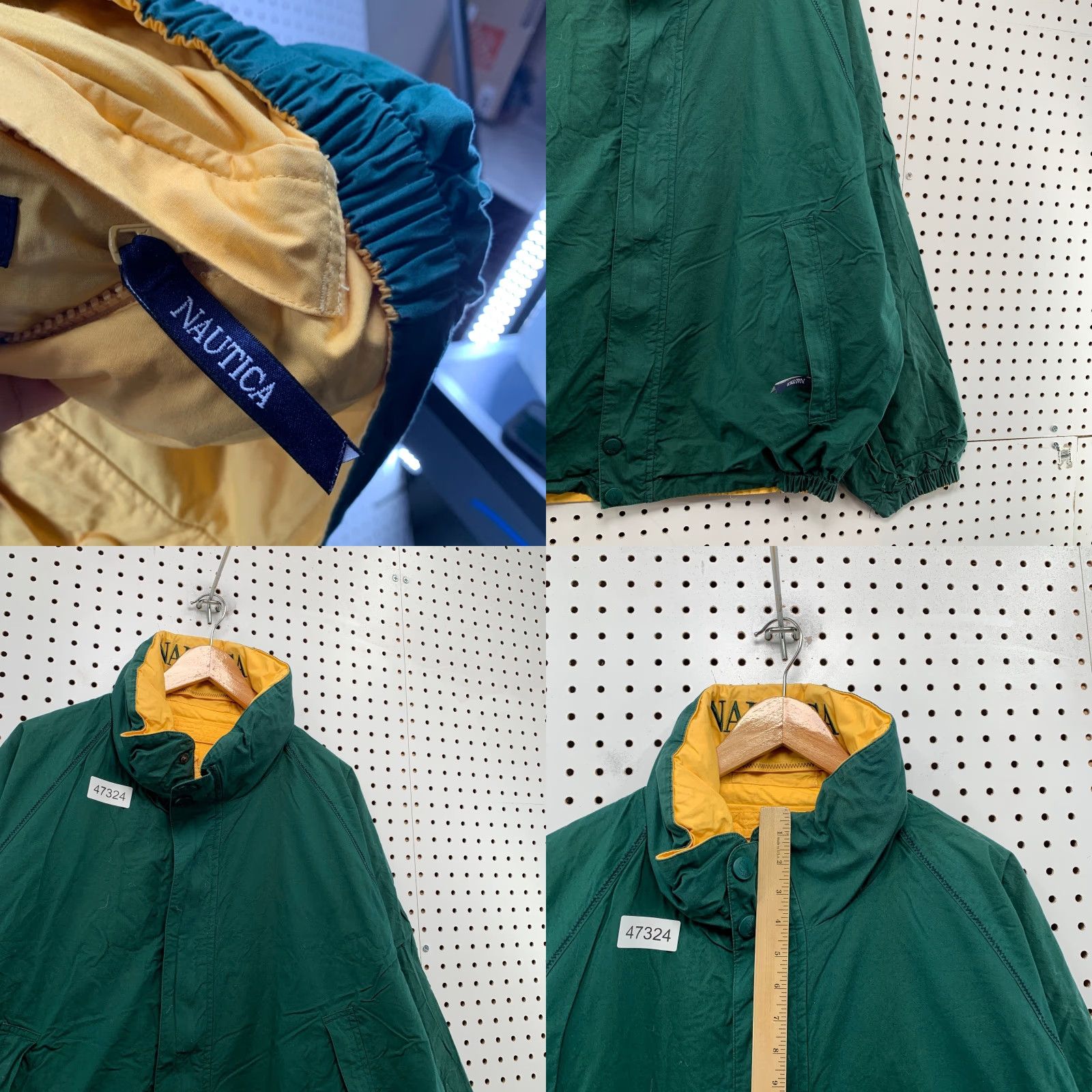 Nautica VINTAGE Nautica Reversible Jacket Mens XL Green Yellow Nautical Lightweight Size US XL / EU 56 / 4 - 8 Thumbnail