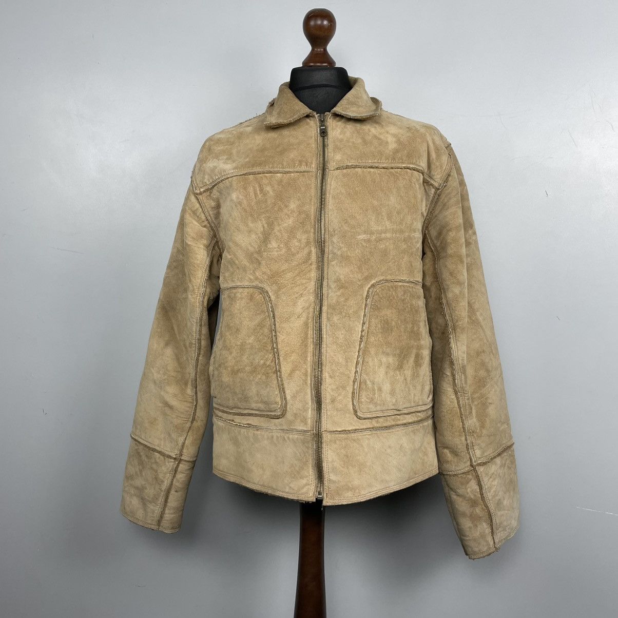 Japanese Brand × Vintage Vintage Y2K Faux Fur Sheepskin Jacket 2000s Avantgarde Size US L / EU 52-54 / 3 - 3 Thumbnail