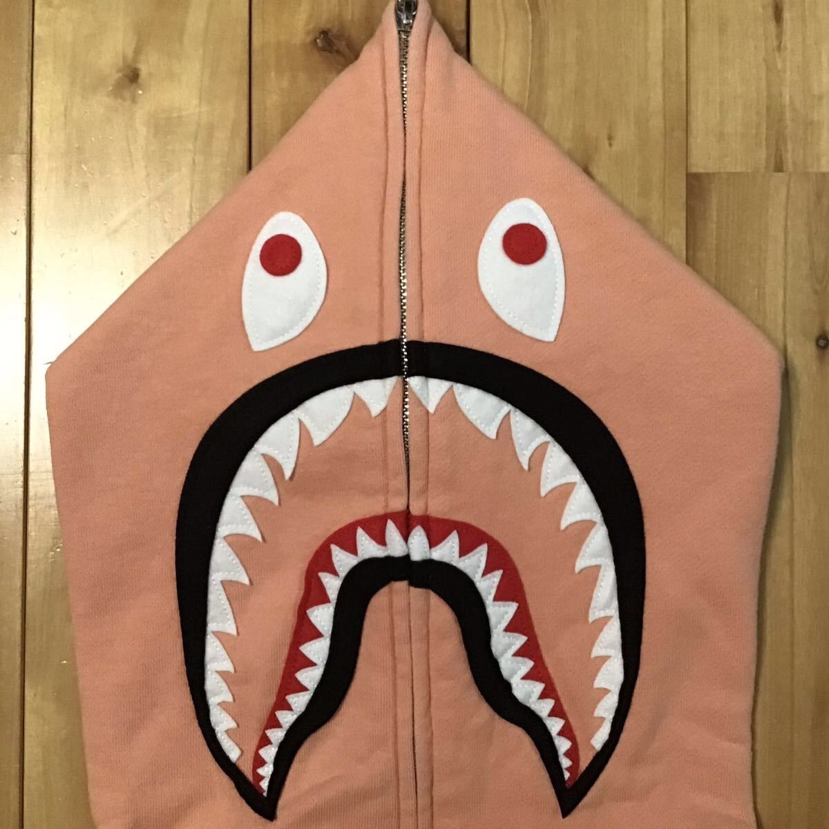 Bape BAPE Shark full zip hoodie salmon a bathing ape PONR Size US L / EU 52-54 / 3 - 3 Thumbnail