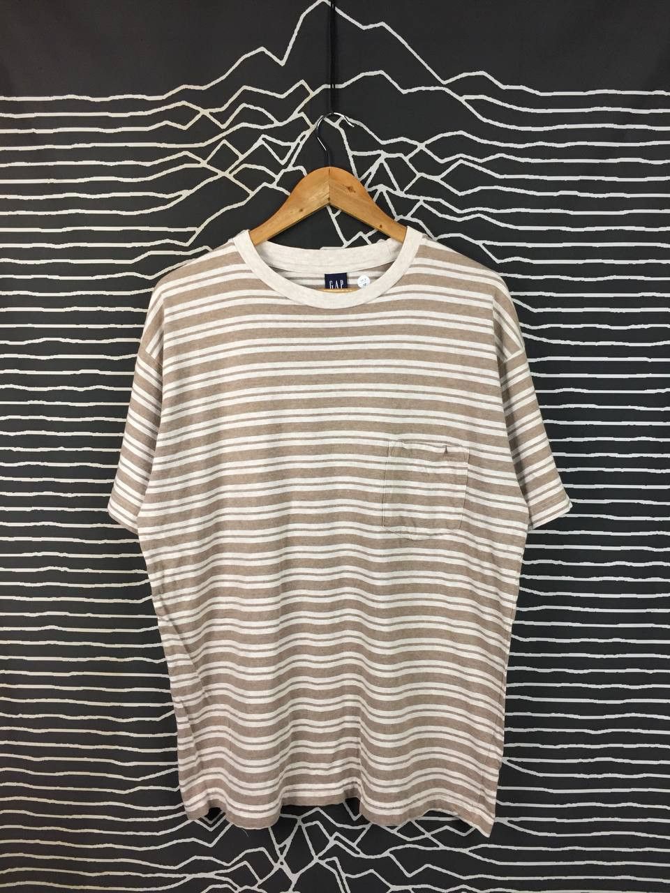 Gap Vtg GAP Striped Earth Tone Boho 90s Y2K Pocket Tee Size US M / EU 48-50 / 2 - 2 Thumbnail
