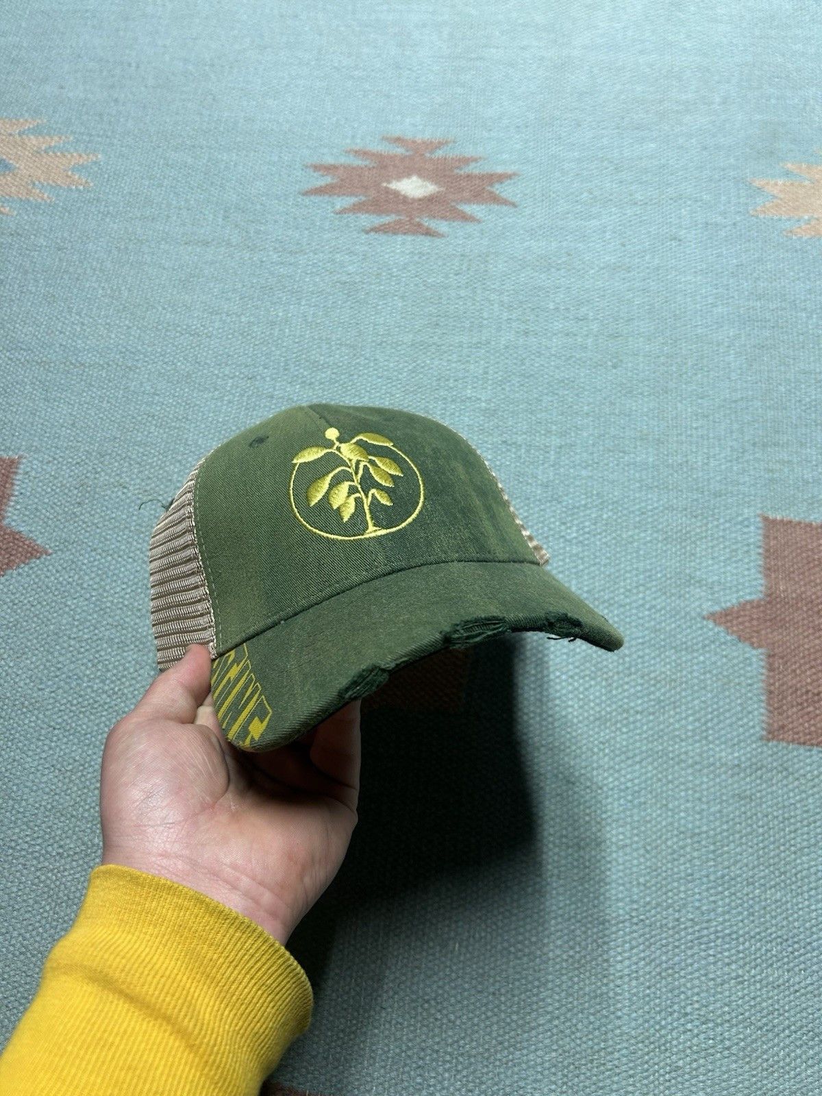 Vintage Stine strapback hat trucker distressed green seed farm NOS Size ONE SIZE - 3 Thumbnail