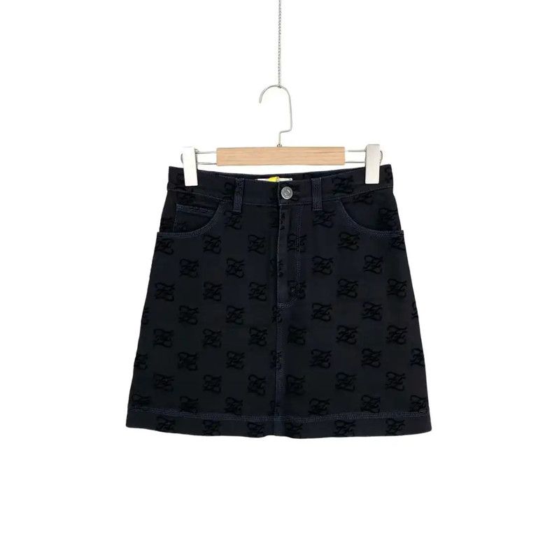 Fendi Fendi Black Cotton Women's Skirt 0089 Size 28" / US 6 / IT 42 - 1 Thumbnail