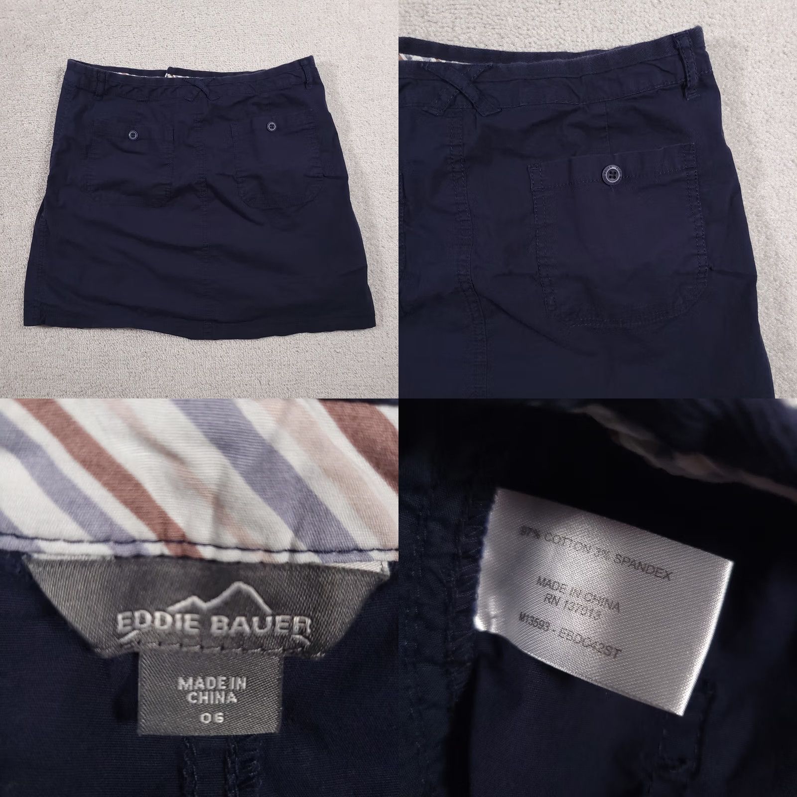 Eddie Bauer Eddie Bauer Mini Skirt Drawstring Women's 6 Navy Blue Casual Outdoor Pockets Skirt Beach Outdoor Womens 6 Navy Blue Size 28" / US 6 / IT 42 - 8 Thumbnail