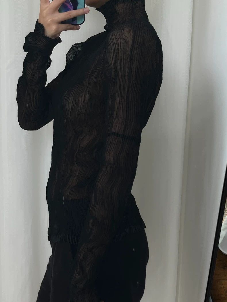 Issey Miyake Issey Miyake Black wicker high neck and long sleeves Size L / US 10 / IT 46 - 5 Thumbnail