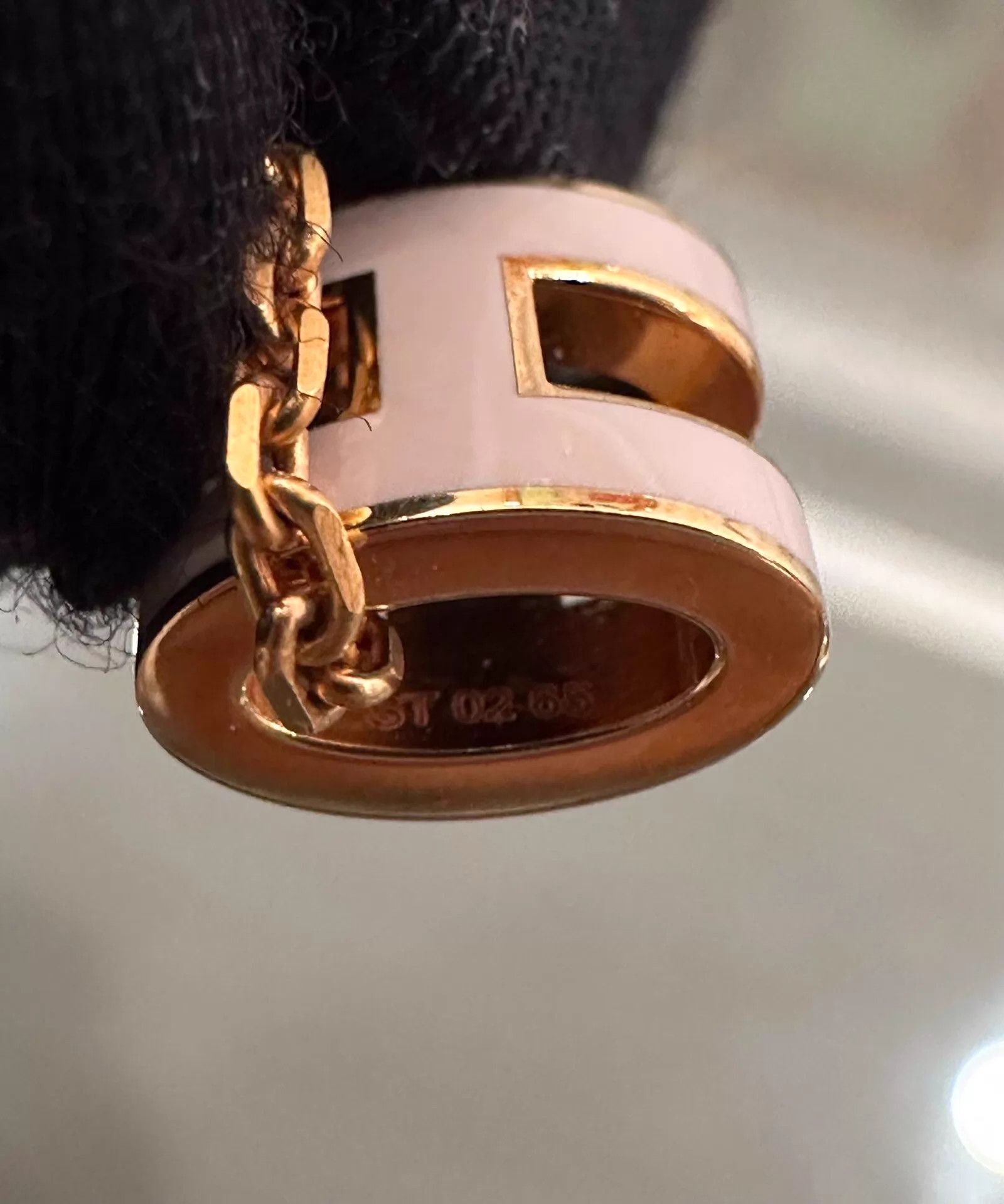 Hermes Hermès PopH Pink Enamel Mini H Rose Gold Necklace 40cm Size ONE SIZE - 7 Thumbnail