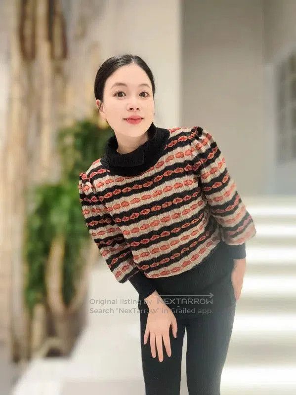 Yves Saint Laurent YSL Color Block Wool Knit Sweater . Size XXS / US 00 / IT 34 - 3 Thumbnail