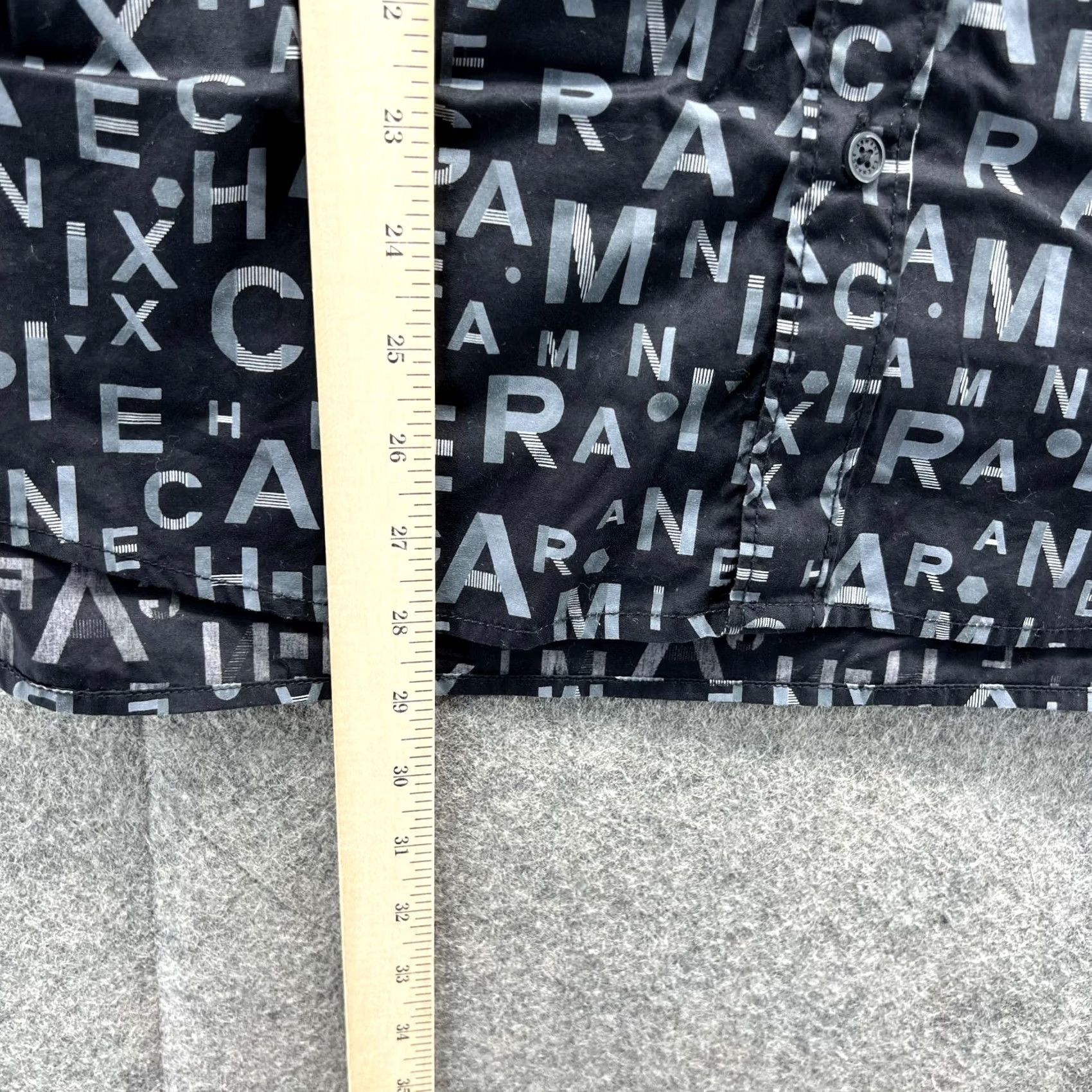 Armani Exchange VINTAGE Armani Exchange Shirt Mens Small Black Button Down Slim Fit All Over Logo Print Size US S / EU 44-46 / 1 - 5 Thumbnail
