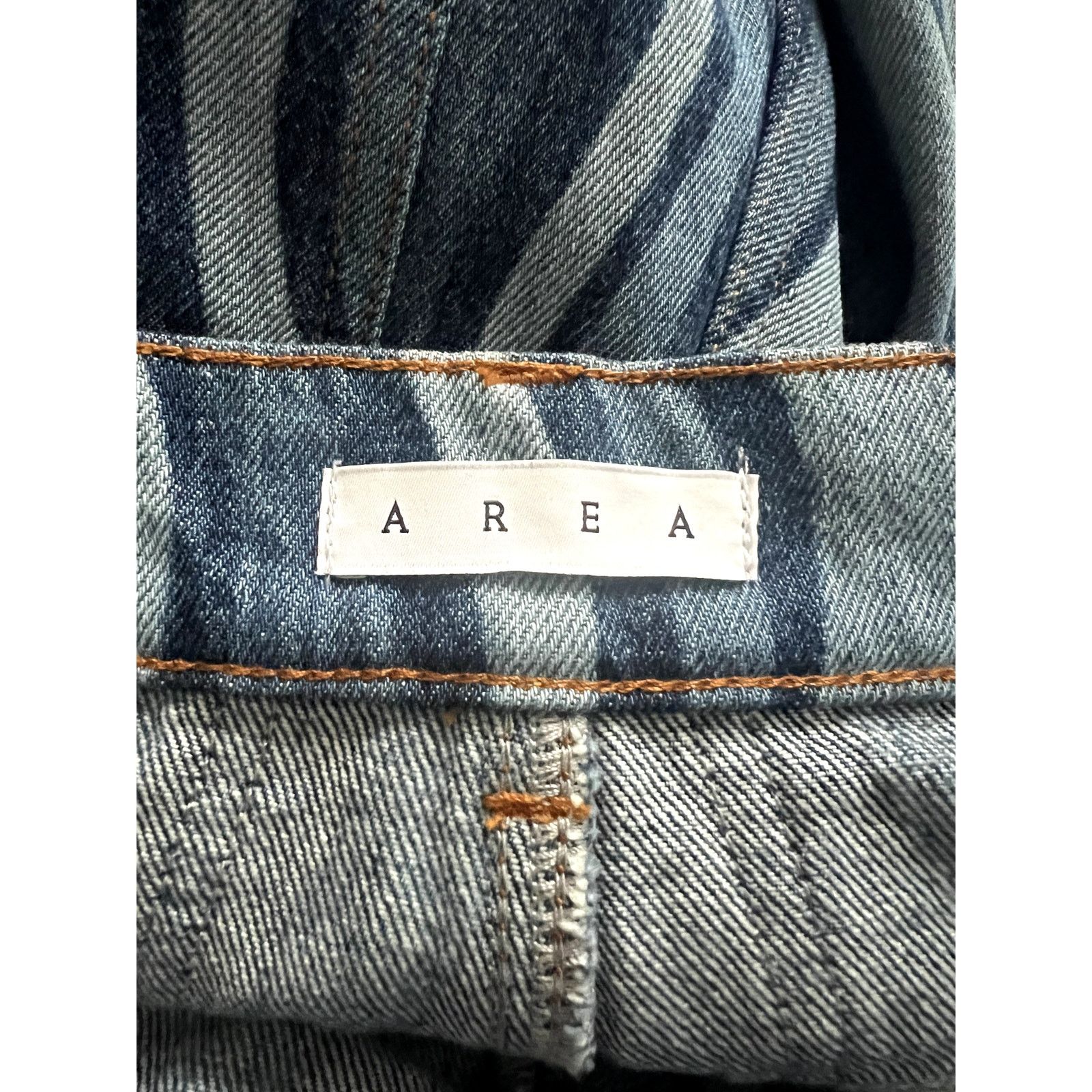 Area AREA Sunray High-Rise Wide-Leg Jeans Blue Print Size 31 Size 31" - 12 Thumbnail