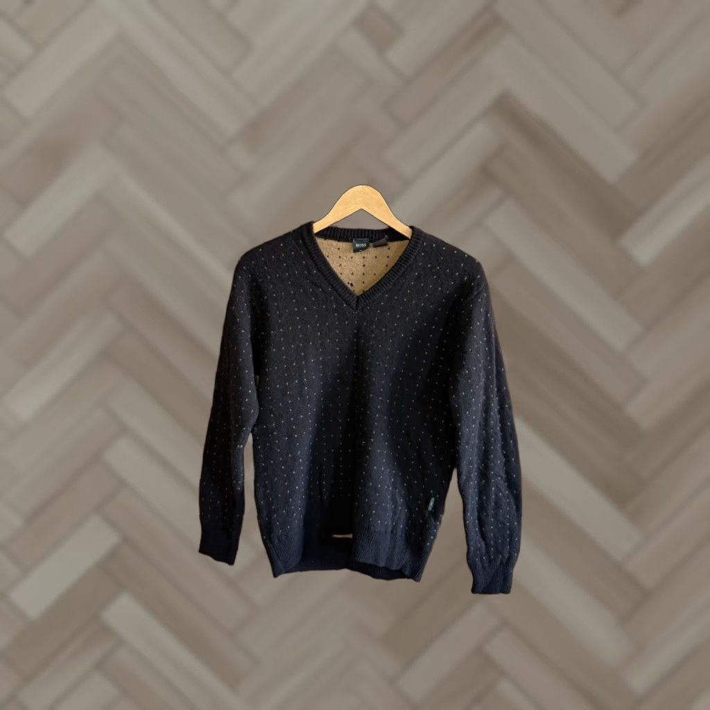 Hugo Boss HUGO BOSS Golf Mens Black V-neck Pullover Sweatshirt Knit Shirt M Black Men Pullover Knit Golf Sweatshirt M Size US M / EU 48-50 / 2 - 1 Thumbnail
