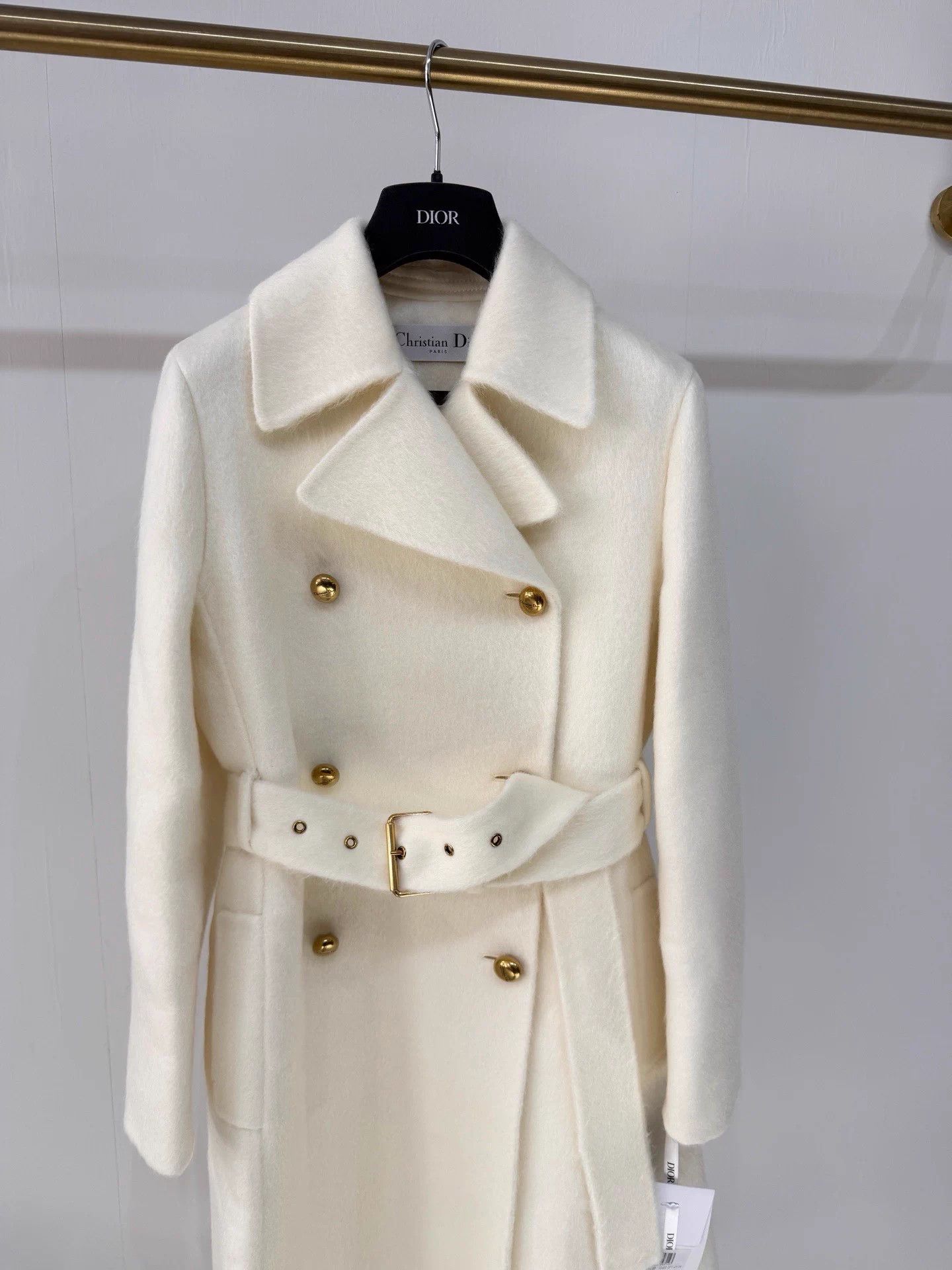 Dior Dior FW24 Snow White Mohair Wool Coat FR36 NWT Size XS / US 0-2 / IT 36-38 - 2 Thumbnail