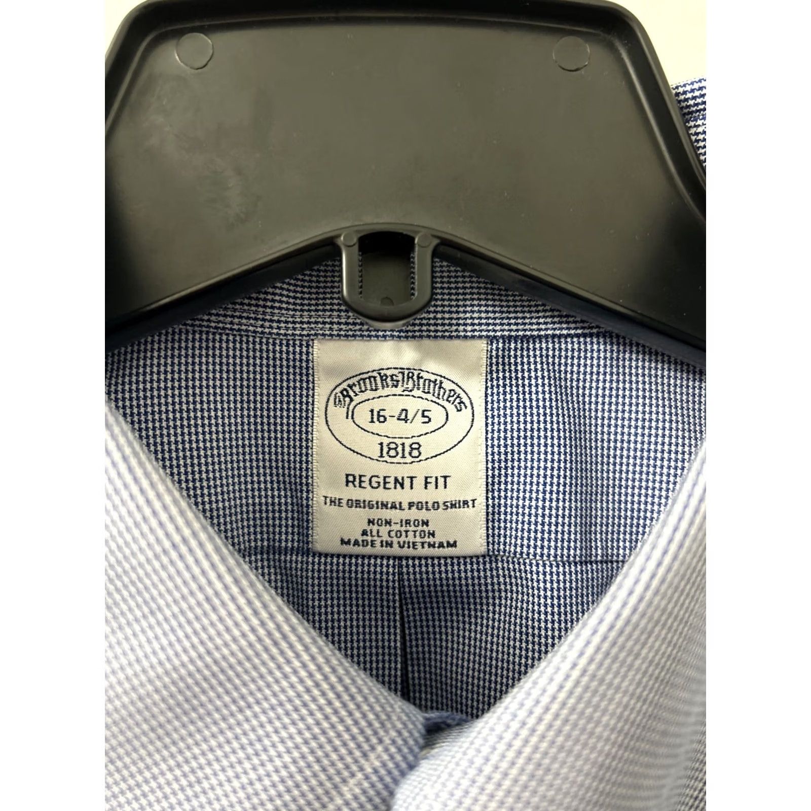 Brooks Brothers Brooks Brothers Original Polo Shirt Mens Sz 16 Blue Houndstooth Regent Button-Up Dress Shirt Size US L / EU 52-54 / 3 - 6 Thumbnail