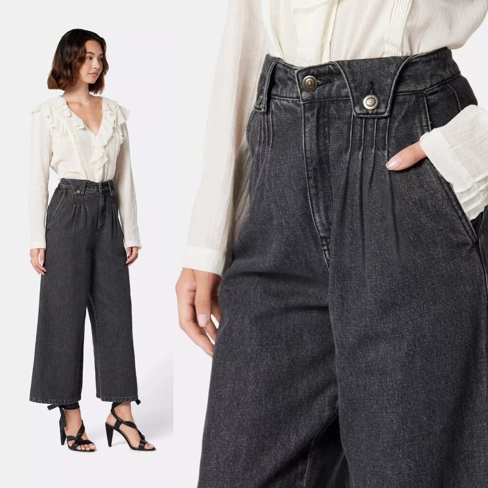 Joie NWT New $248 Joie NEW Joie Porter B Wide Leg Cropped High W Size 31" - 2 Thumbnail