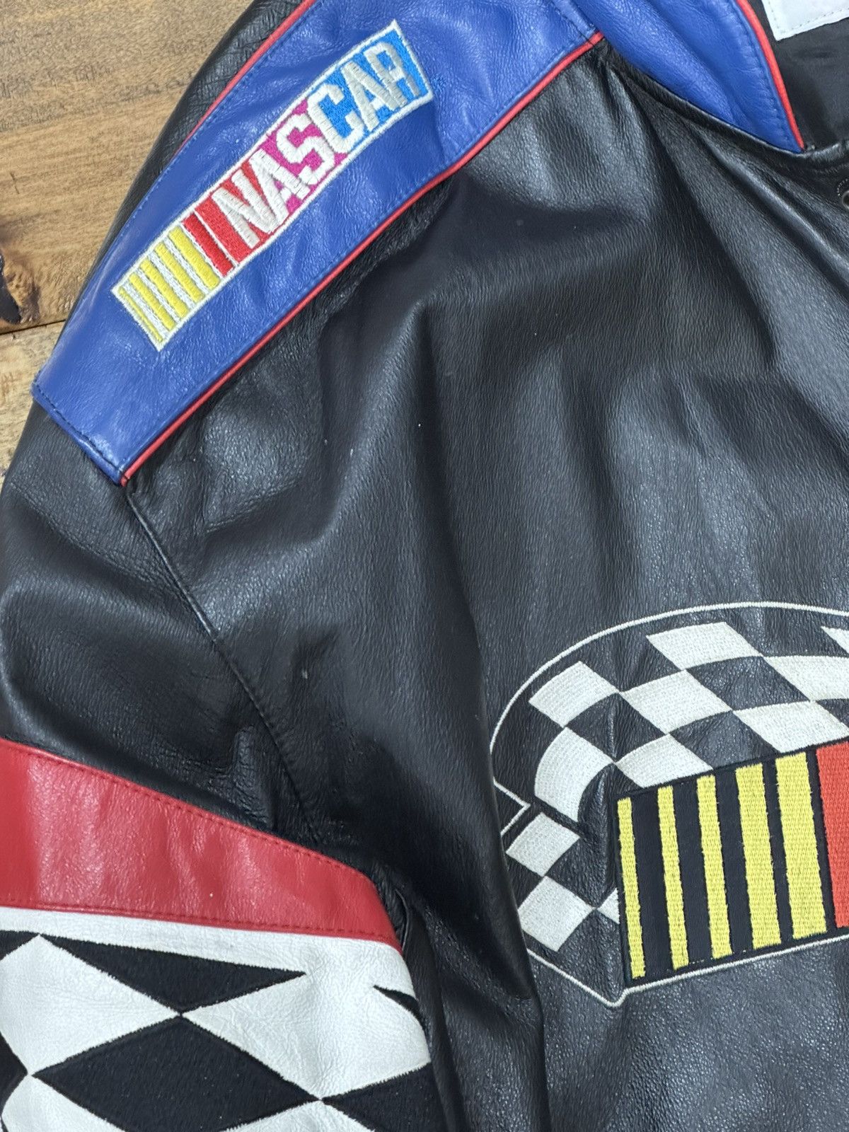 Chase Authentics Chase Authentics NASCAR Leather Jacket Embroidered Logo 1999 Size US XL / EU 56 / 4 - 13 Thumbnail