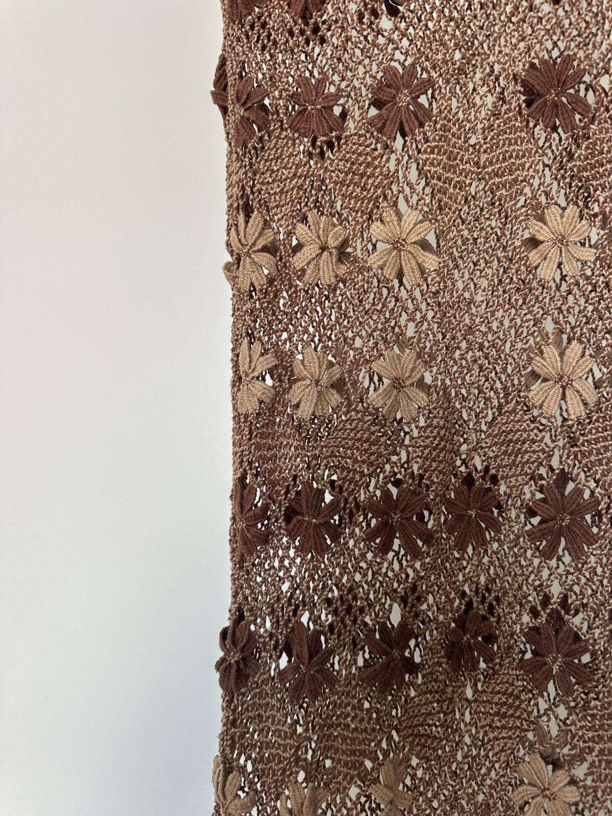 Other Brown Vintage Crochet Mini Dress Size S / US 4 / IT 40 - 3 Thumbnail