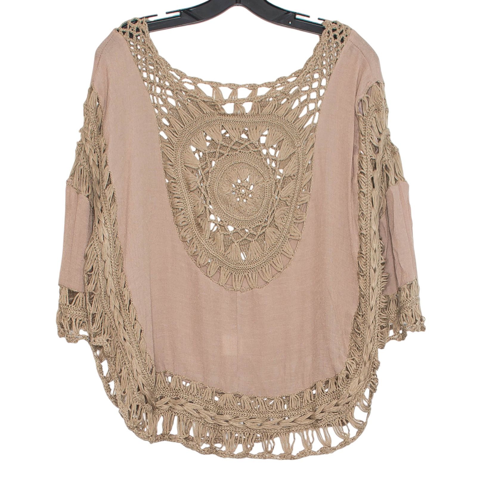 Other NWT Top Crochet Boho Cottage Oversize Festival Brown Small Size S / US 4 / IT 40 - 6 Thumbnail