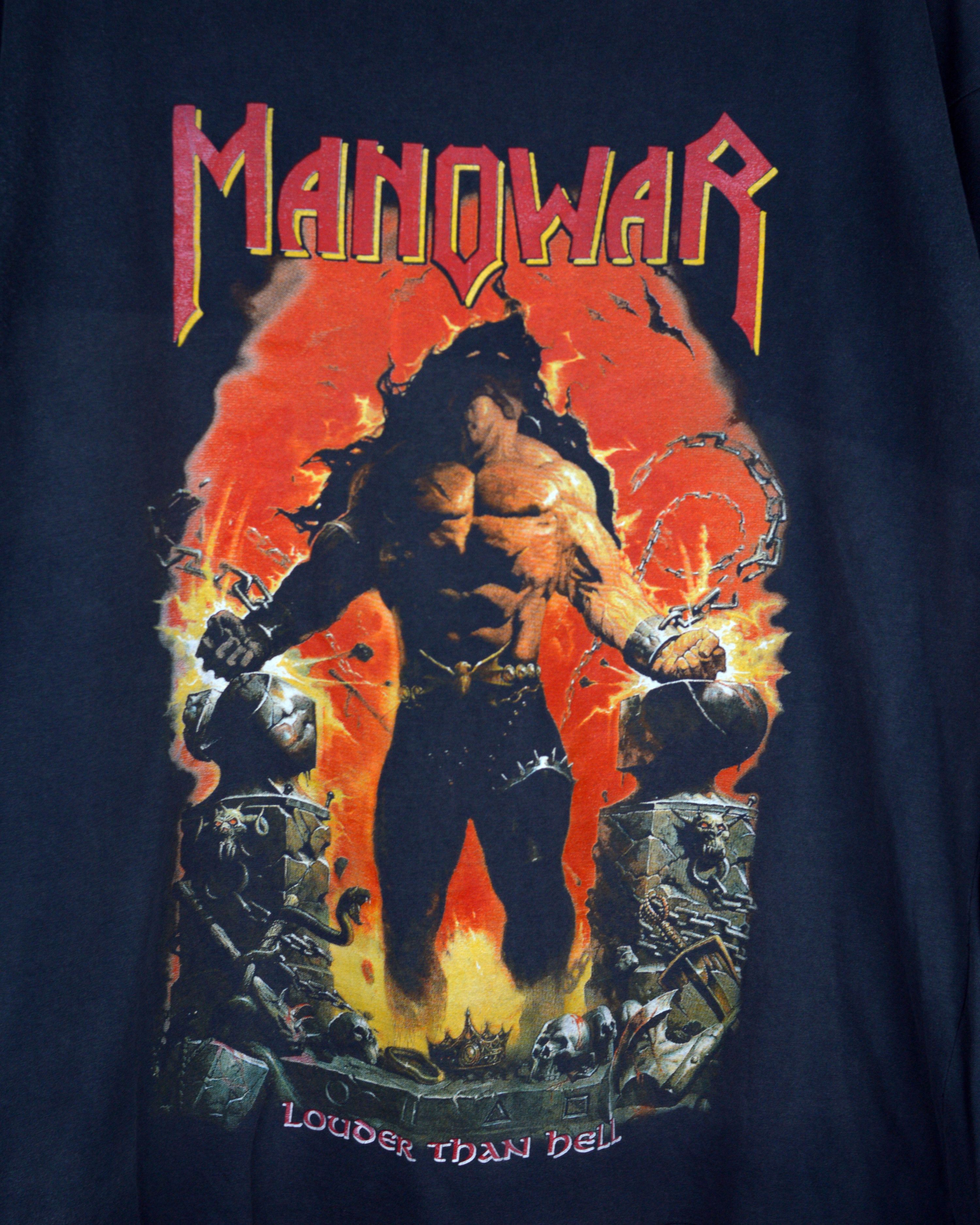 Vintage Vintage Manowar 90s t shirt Size US L / EU 52-54 / 3 - 3 Thumbnail