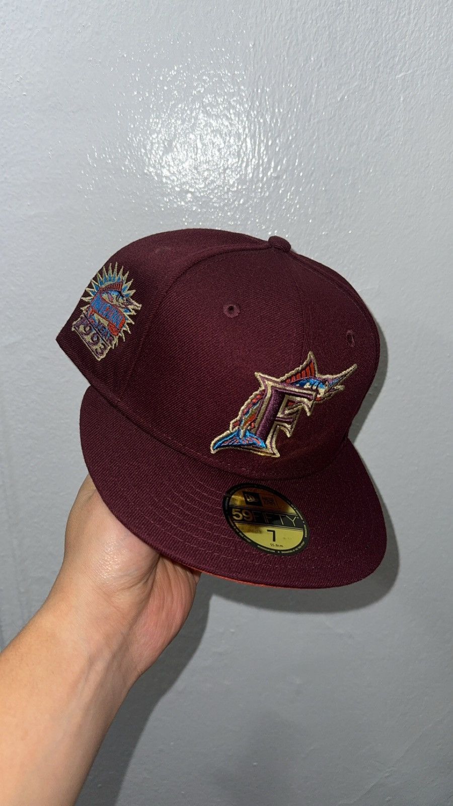 New Era New Era 59fifty Red Florida Marlins fitted hat size 7 Size ONE SIZE - 1 Thumbnail