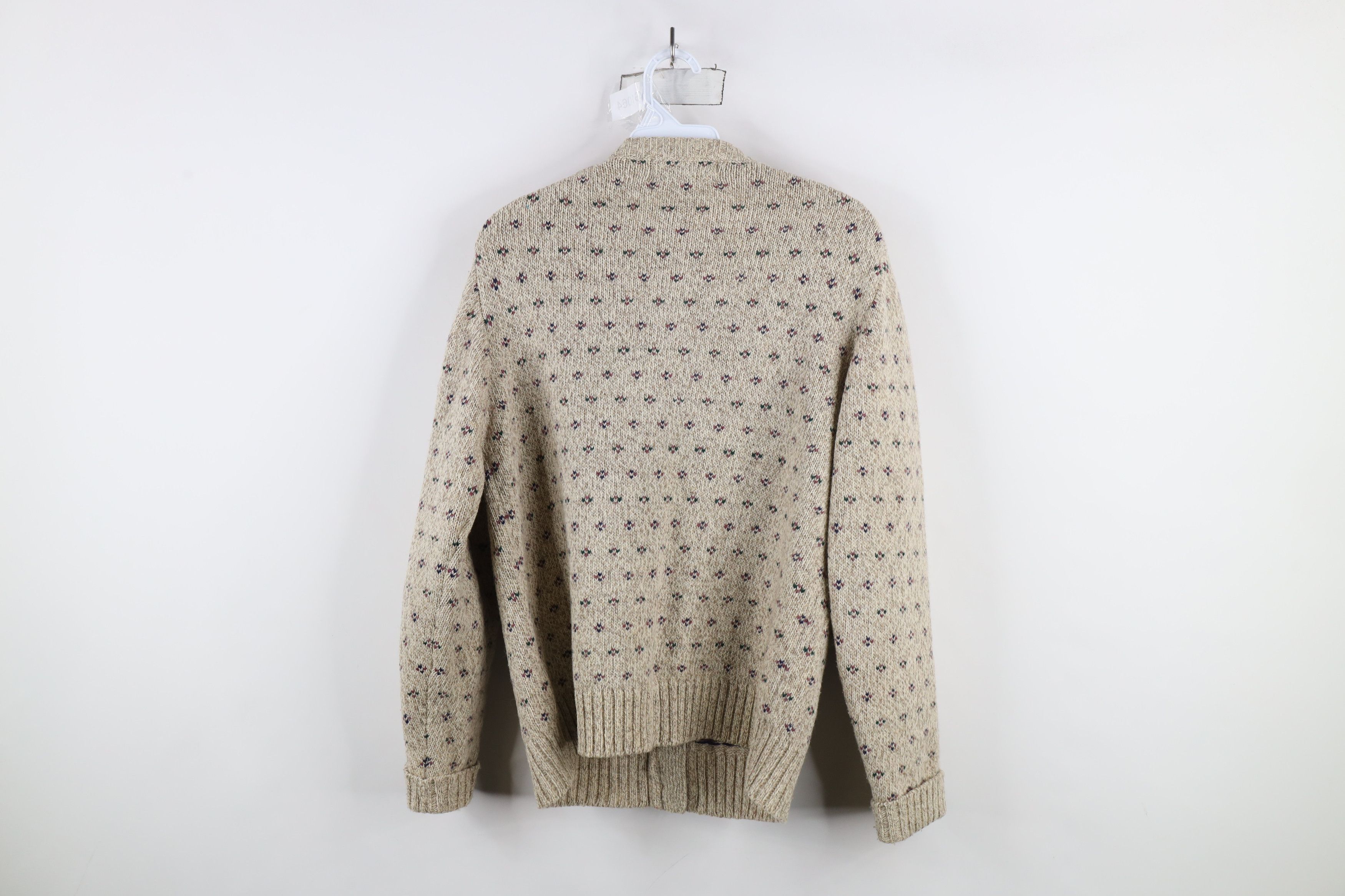 Eddie Bauer × Vintage Vintage 90s Eddie Bauer Geometric Wool Knit Cardigan Sweater Size M / US 6-8 / IT 42-44 - 8 Thumbnail