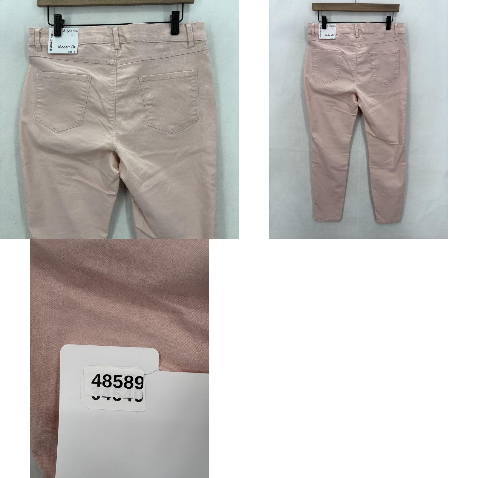 Vintage D. Jeans High Waist Ankle Jeans Womens 8 Pink Modern Fit Stretch Denim Preppy Size 30" / US 8 / IT 44 - 10 Thumbnail