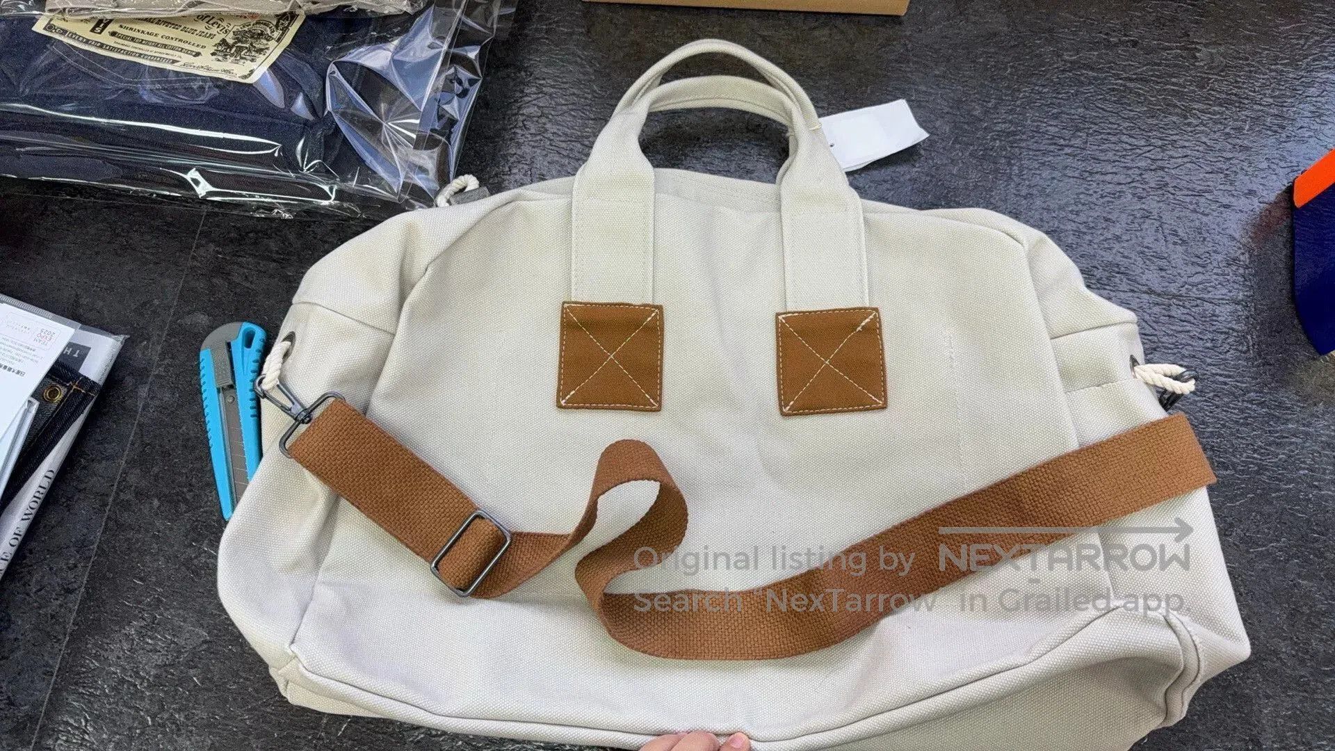45rpm 45R Canvas Boston Tote Bag. Size ONE SIZE - 5 Thumbnail