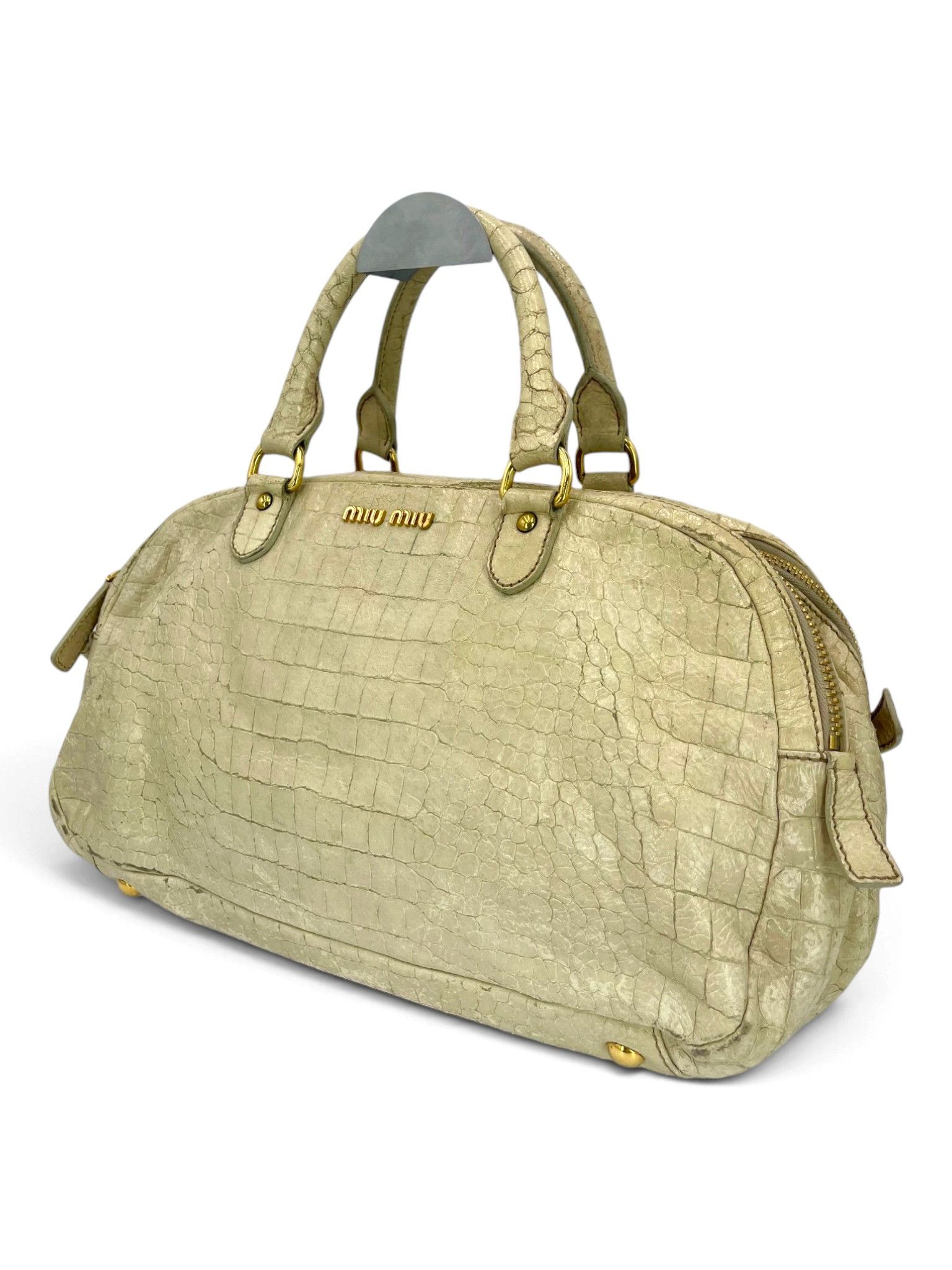 Miu Miu Miu Miu Crocodile Embossed Leather Top Handle SKU:A00773 Size ONE SIZE - 6 Thumbnail