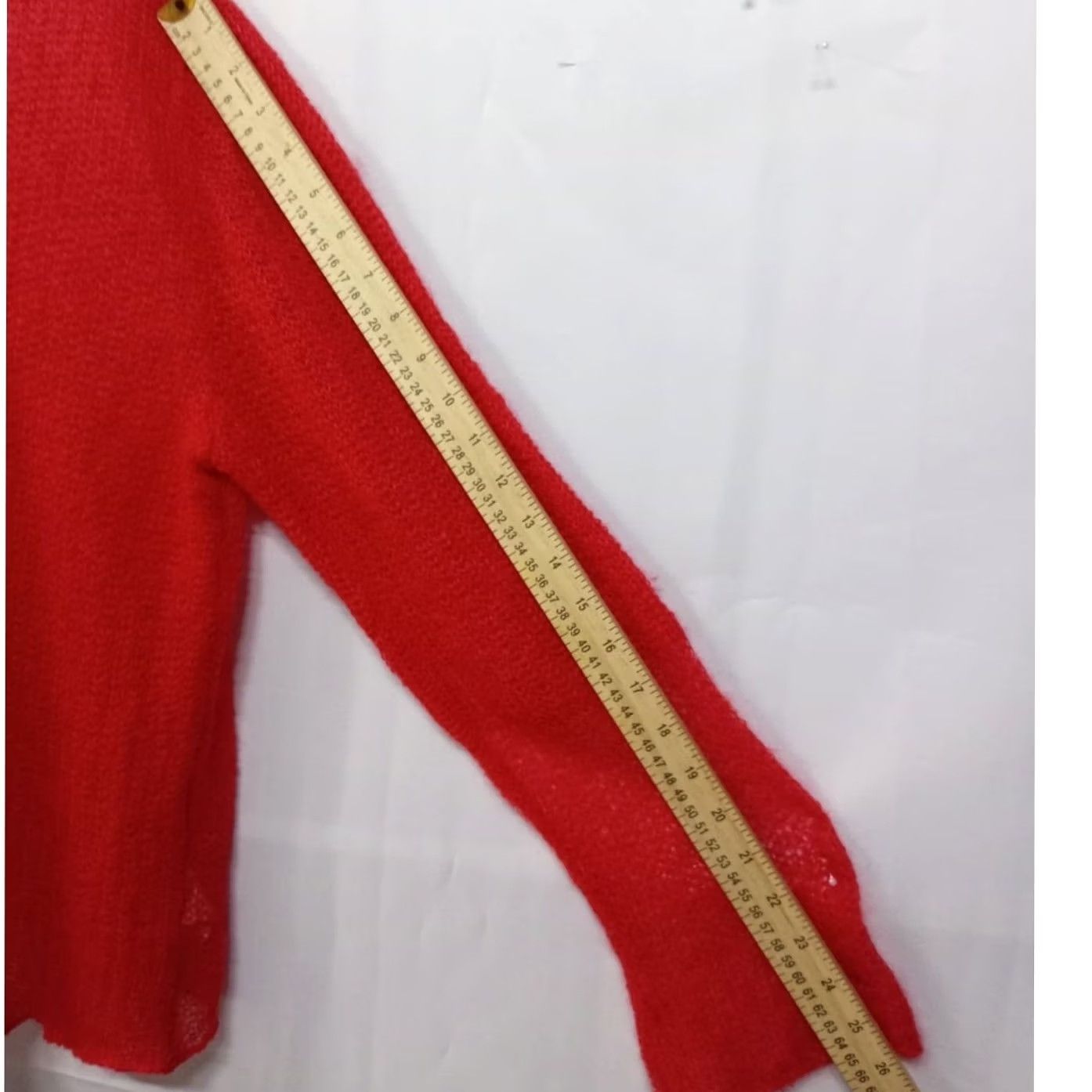 Vintage Hauber Cardigan Red Solid Mohair Blend Knit Size 16 Womens Size XXL / US 16-18 / IT 52-54 - 8 Thumbnail