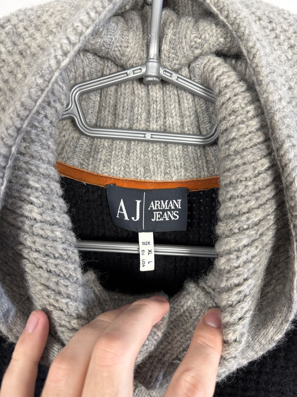 Armani Men’s Armani Jeans Wool Knit Sweater Hooded Pullover Size XL Size US XL / EU 56 / 4 - 7 Thumbnail