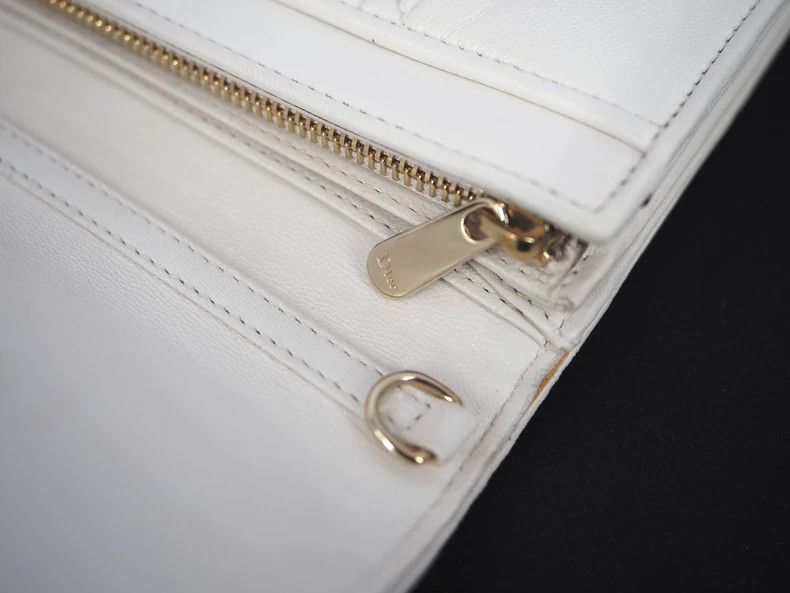 Dior DiorBeige and white rattan checkered long folding wallet 25 Size ONE SIZE - 6 Thumbnail