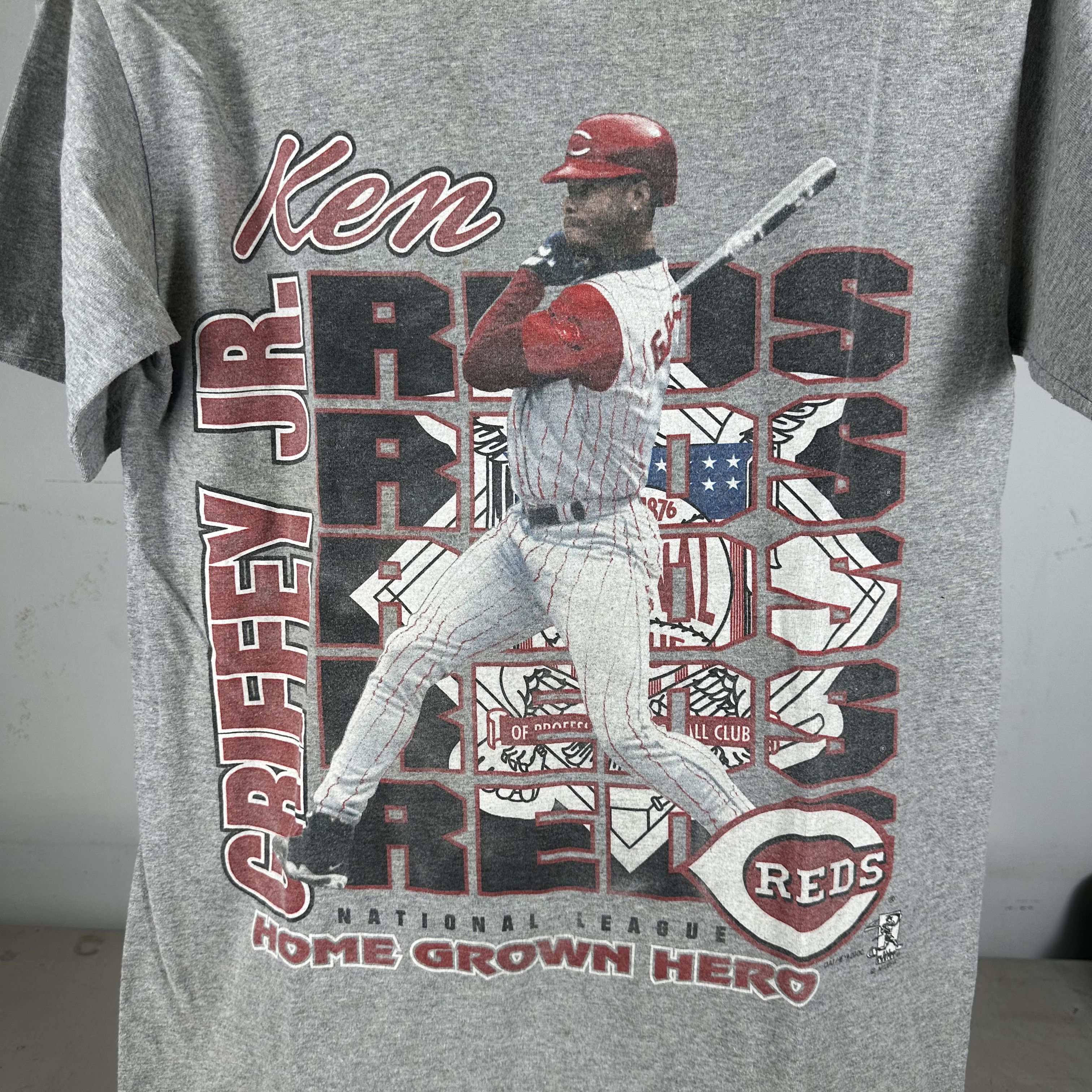 Vintage ​​2000 Ken Griffey Jr Cincinnati Reds MLB HomeGrown Hero Tee Size US M / EU 48-50 / 2 - 2 Thumbnail
